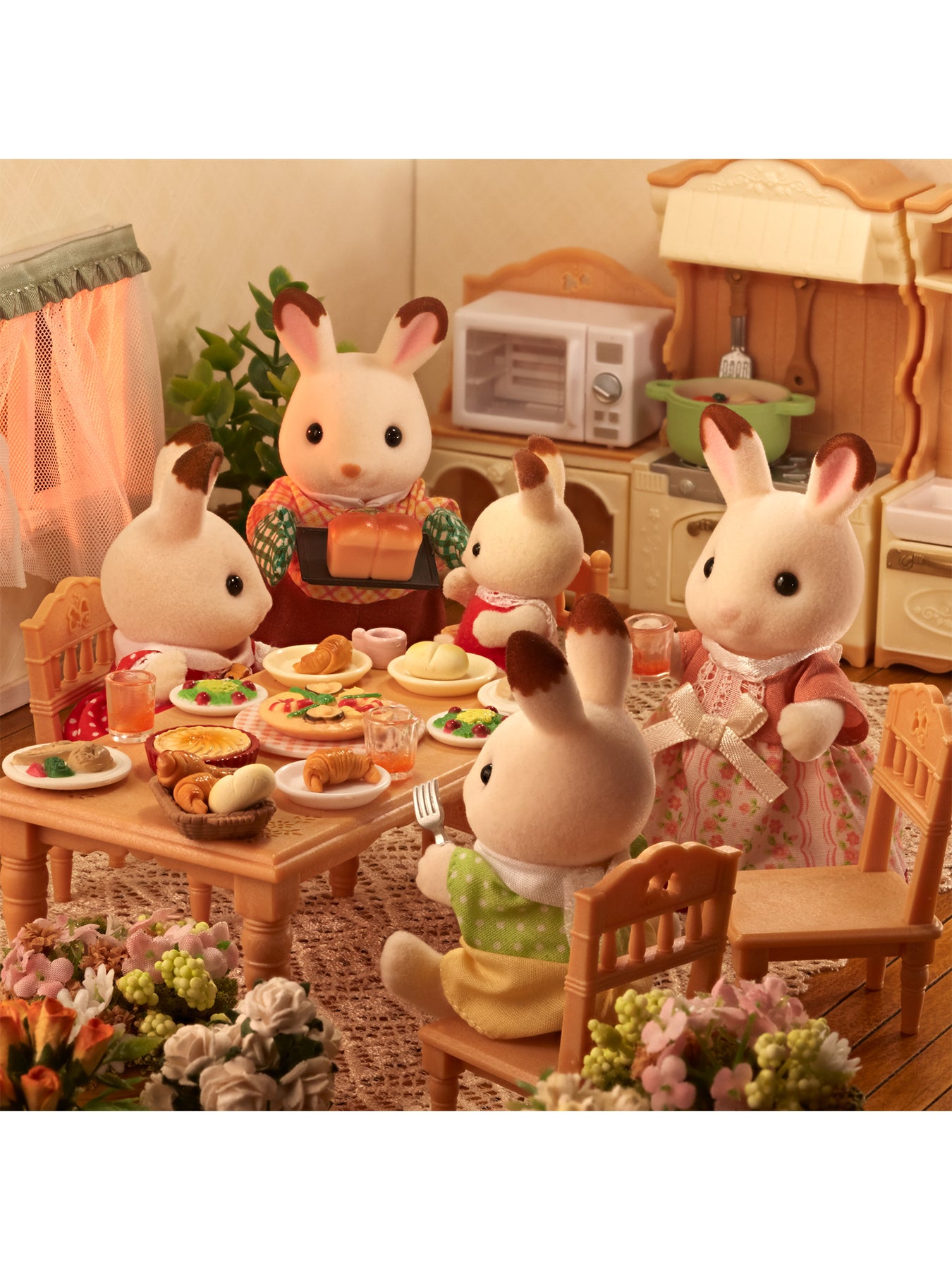 Chocolate Rabbit Family Figure Set