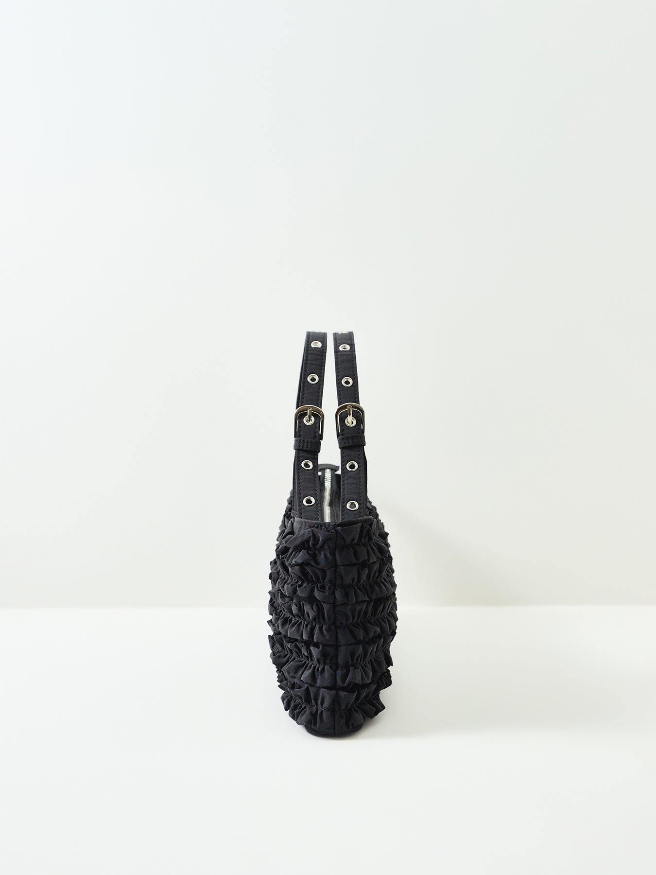 Sophia Ruffle Tote Bag Black