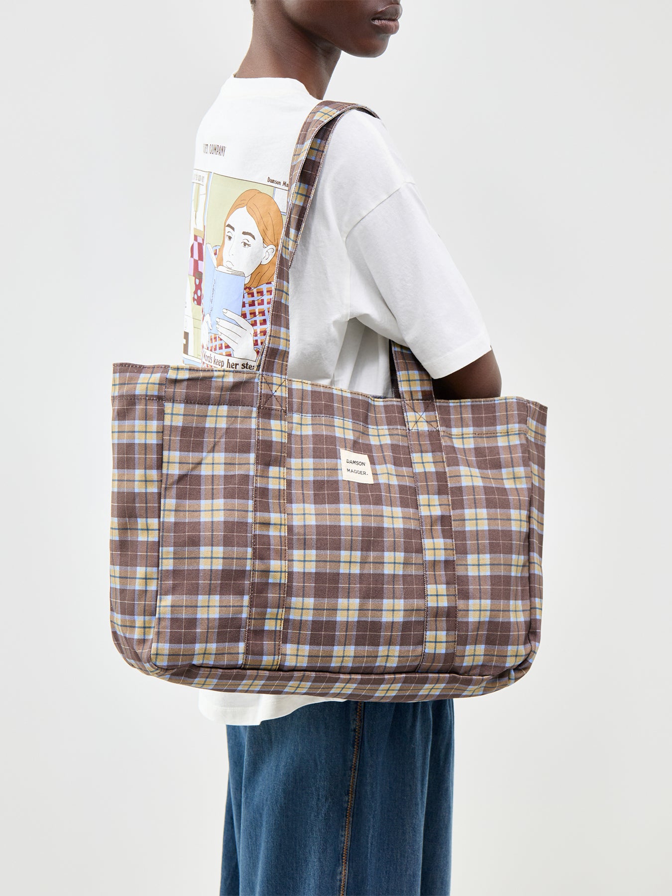 Cocoa Check Tote Bag