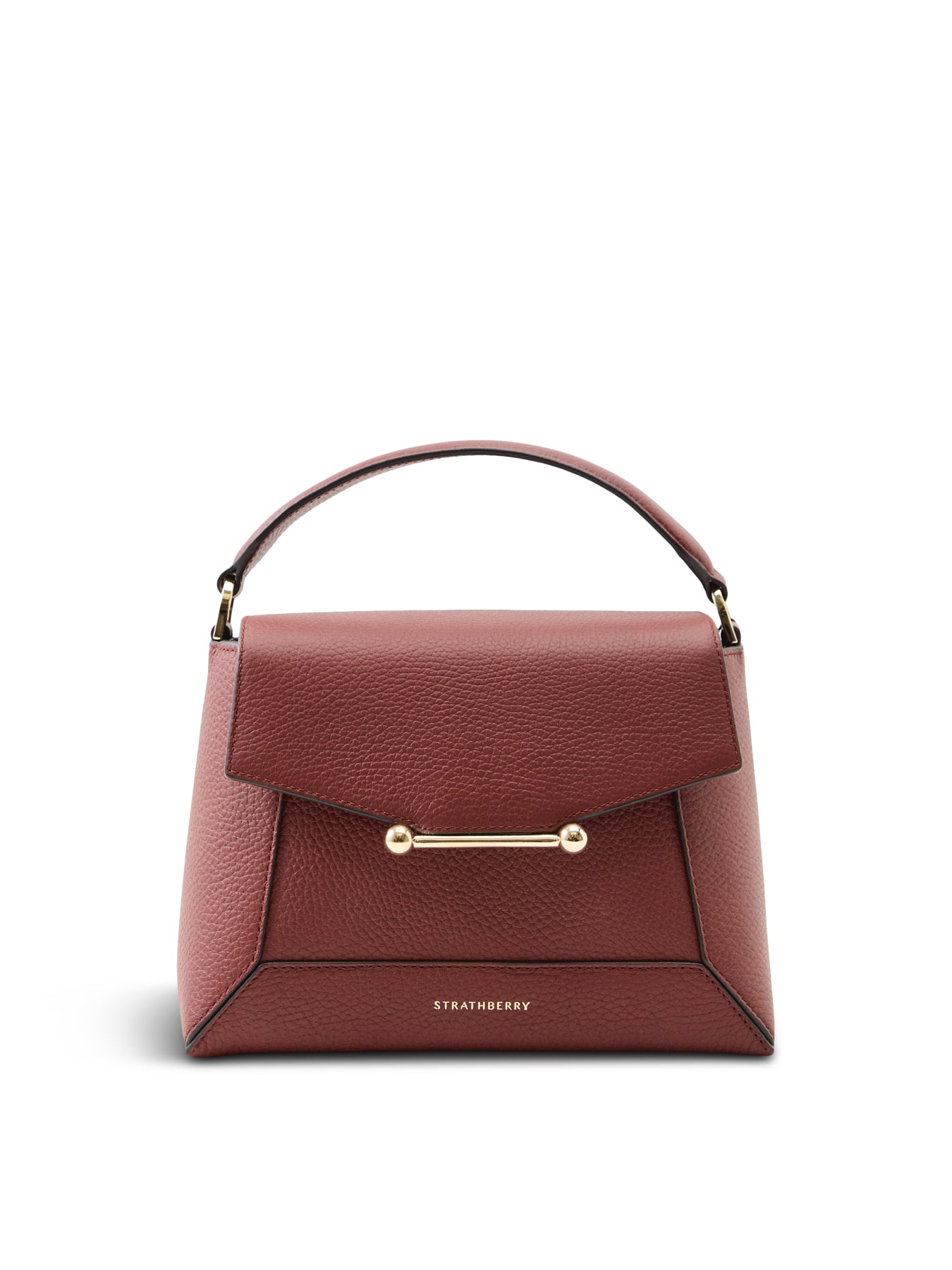 Mosaic Grain Leather Top Handle Bag