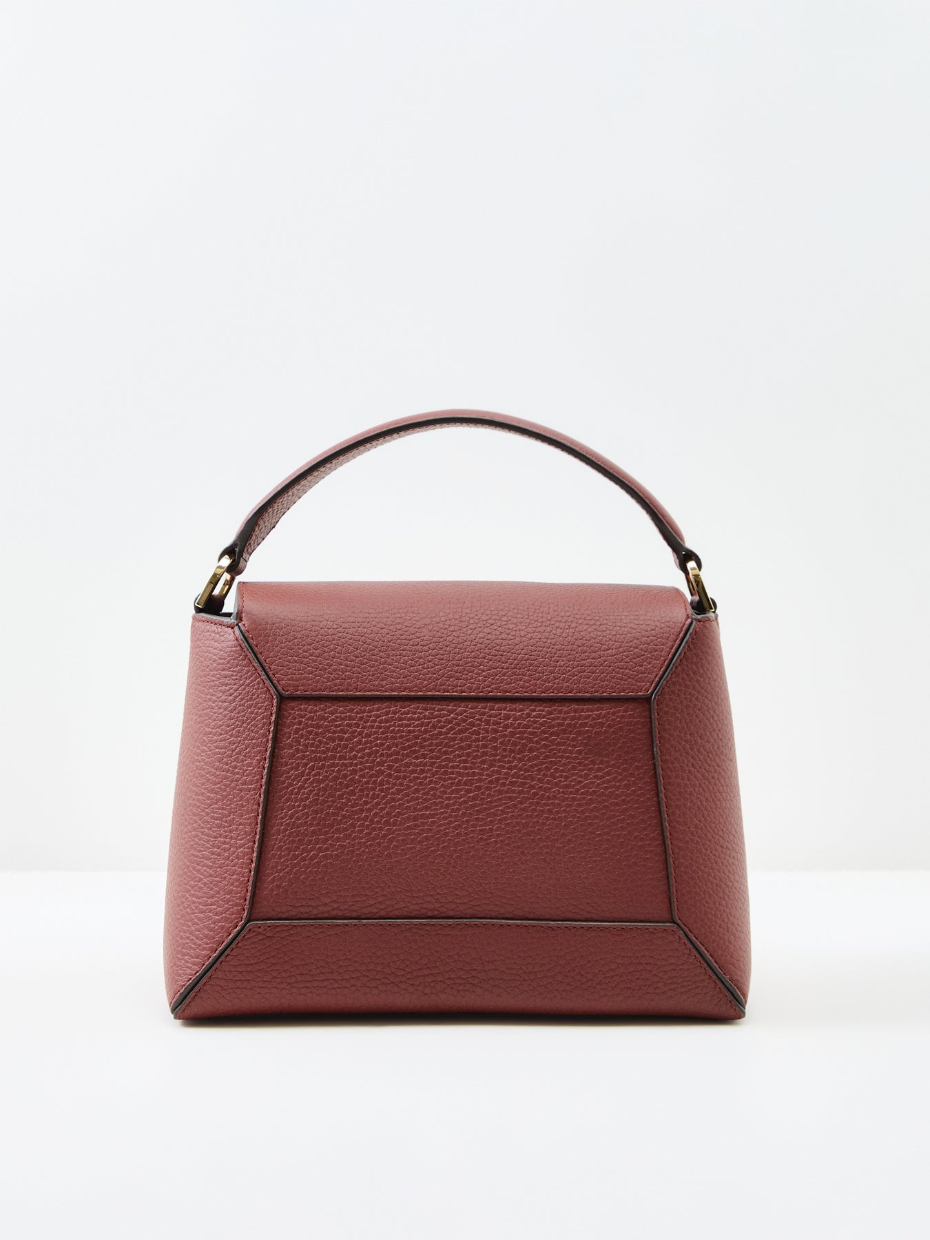 Mosaic Grain Leather Top Handle Bag