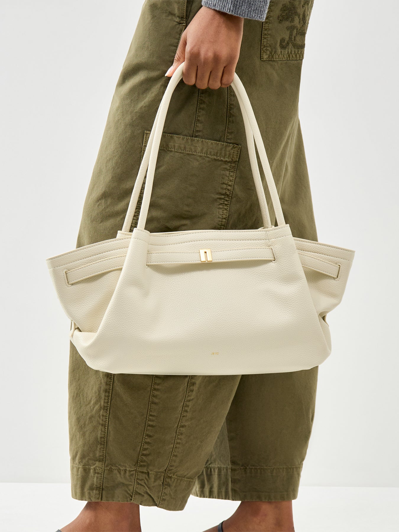 Hana Wide Tote Bag White