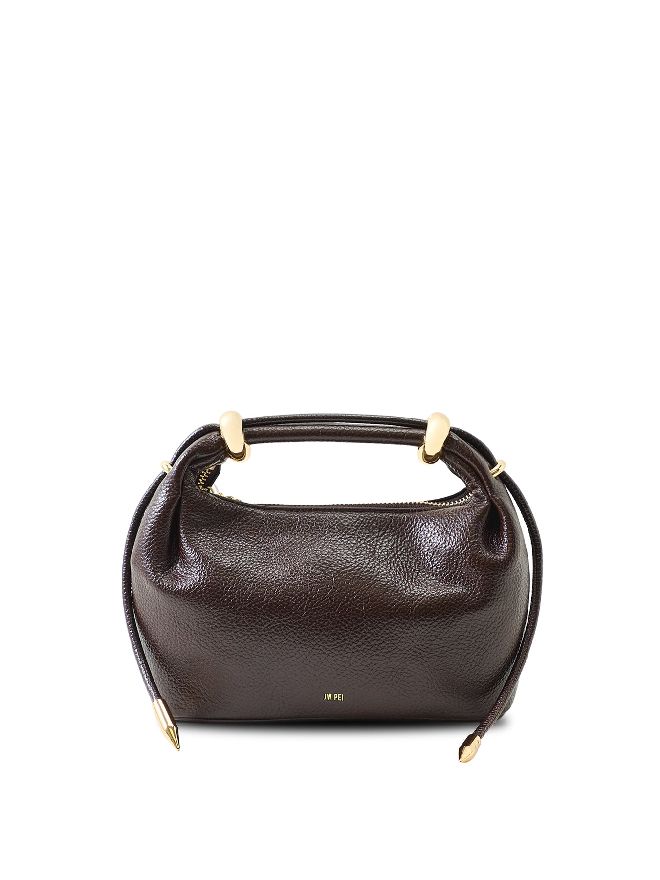 Ellie Top Handle Clutch Bag Brown