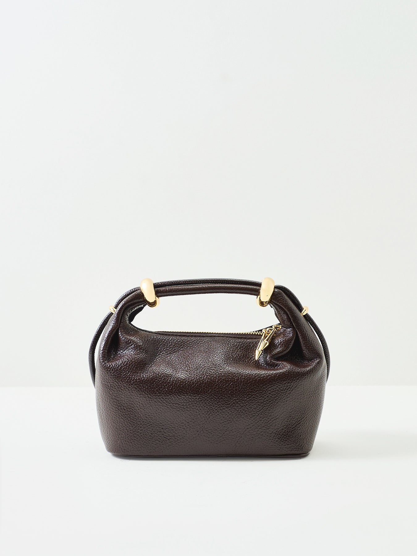 Ellie Top Handle Clutch Bag Brown
