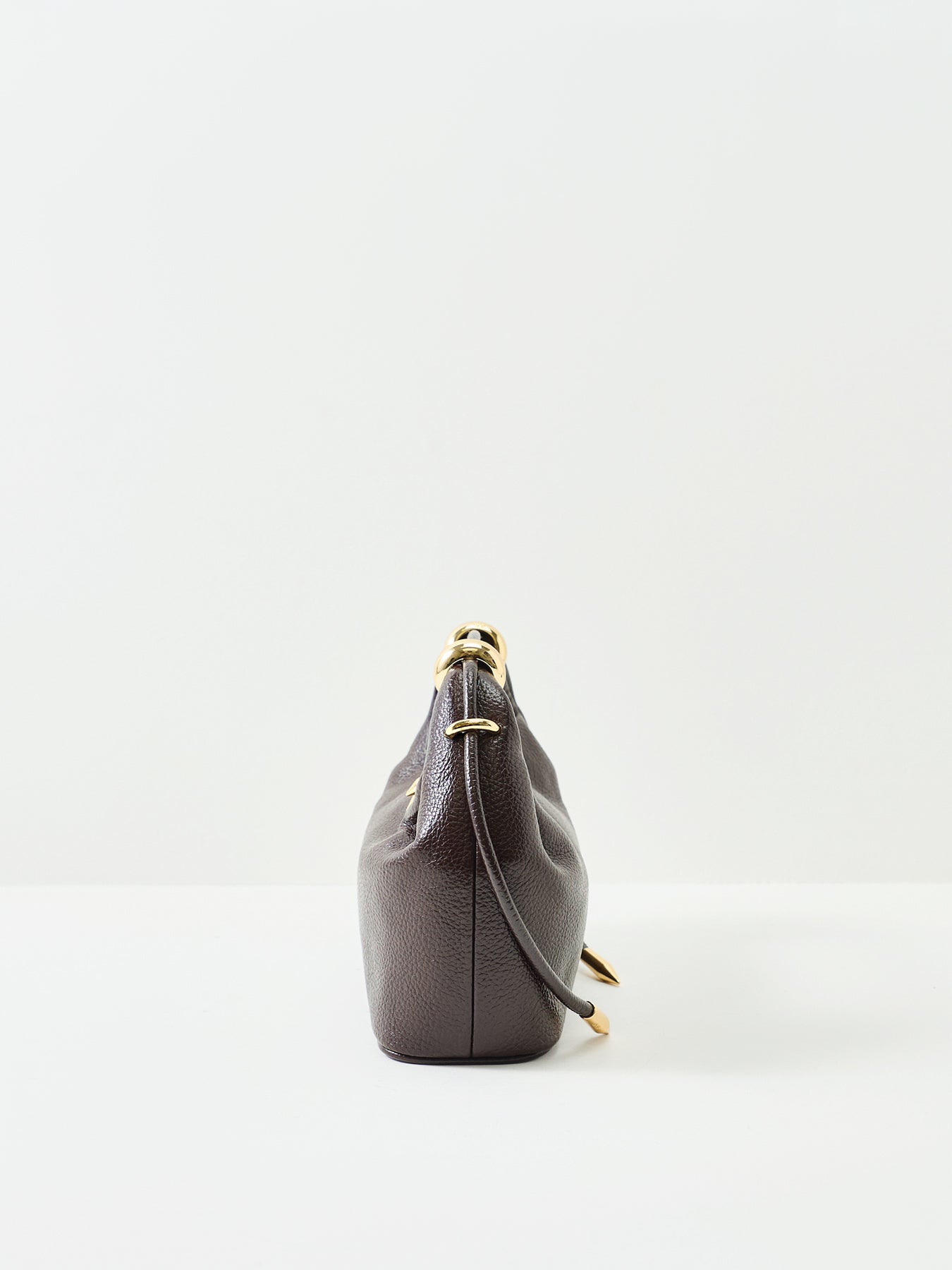 Ellie Top Handle Clutch Bag Brown