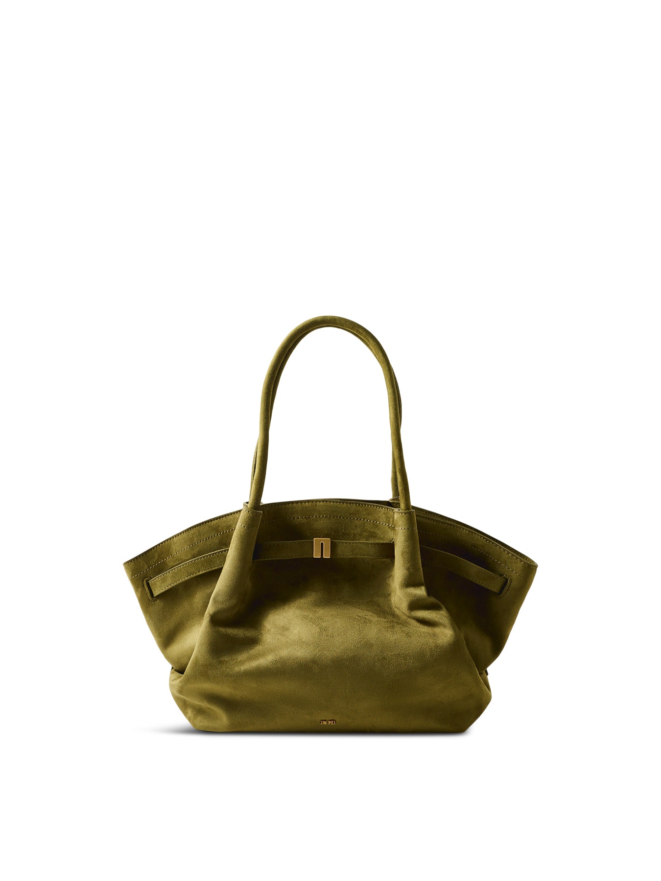 Hana Medium Faux Suede Tote Bag Green