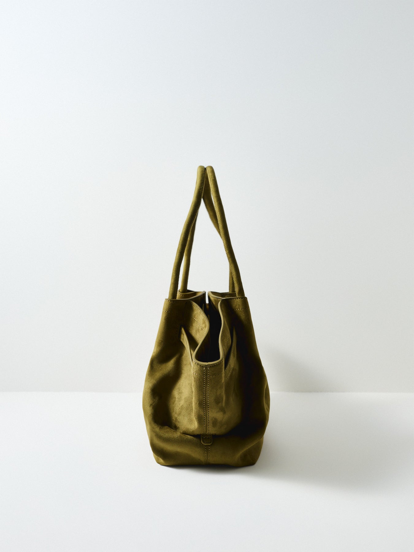 Hana Medium Faux Suede Tote Bag Green