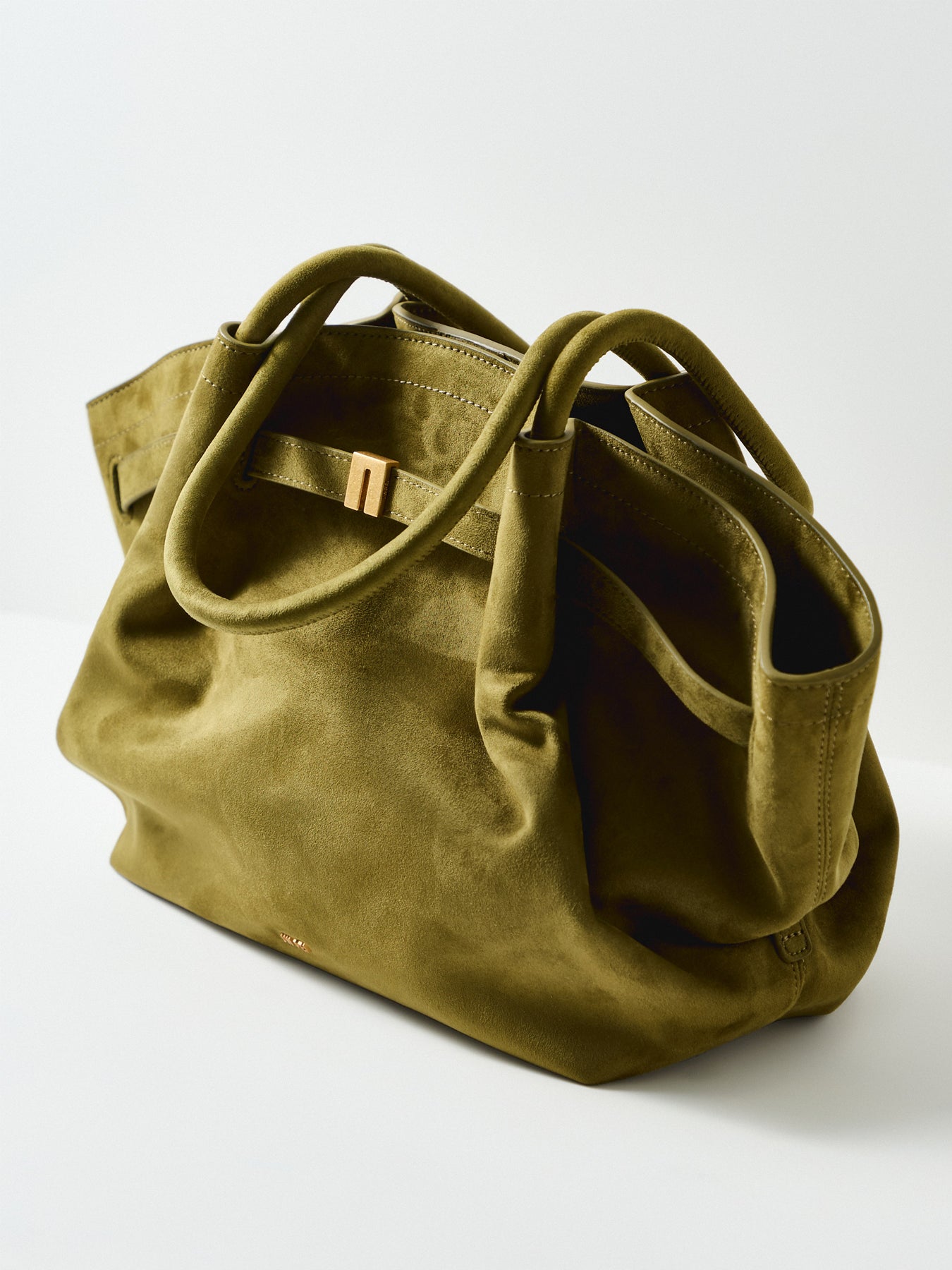 Hana Medium Faux Suede Tote Bag Green