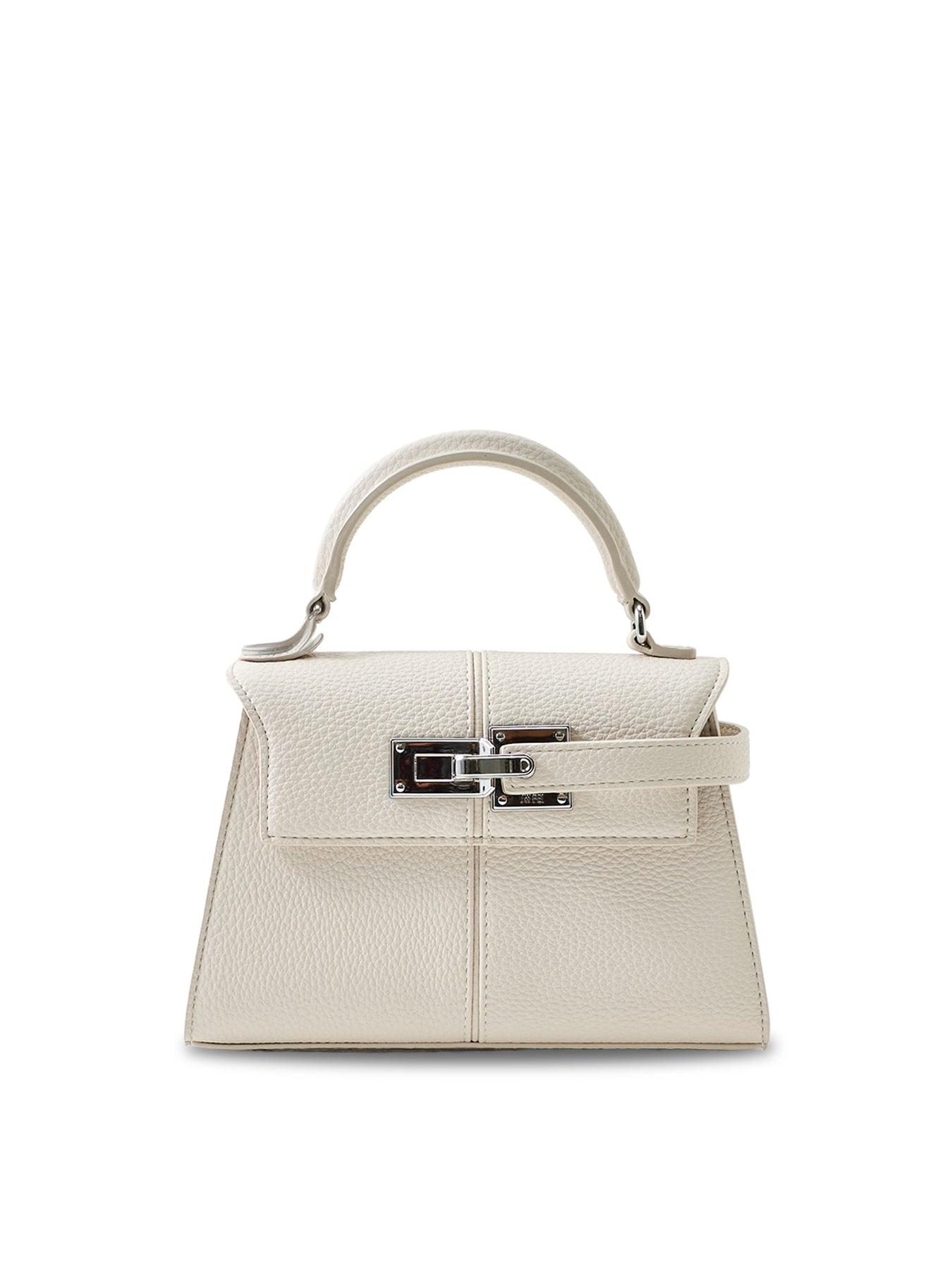 Elise Top Handle Clutch Bag White