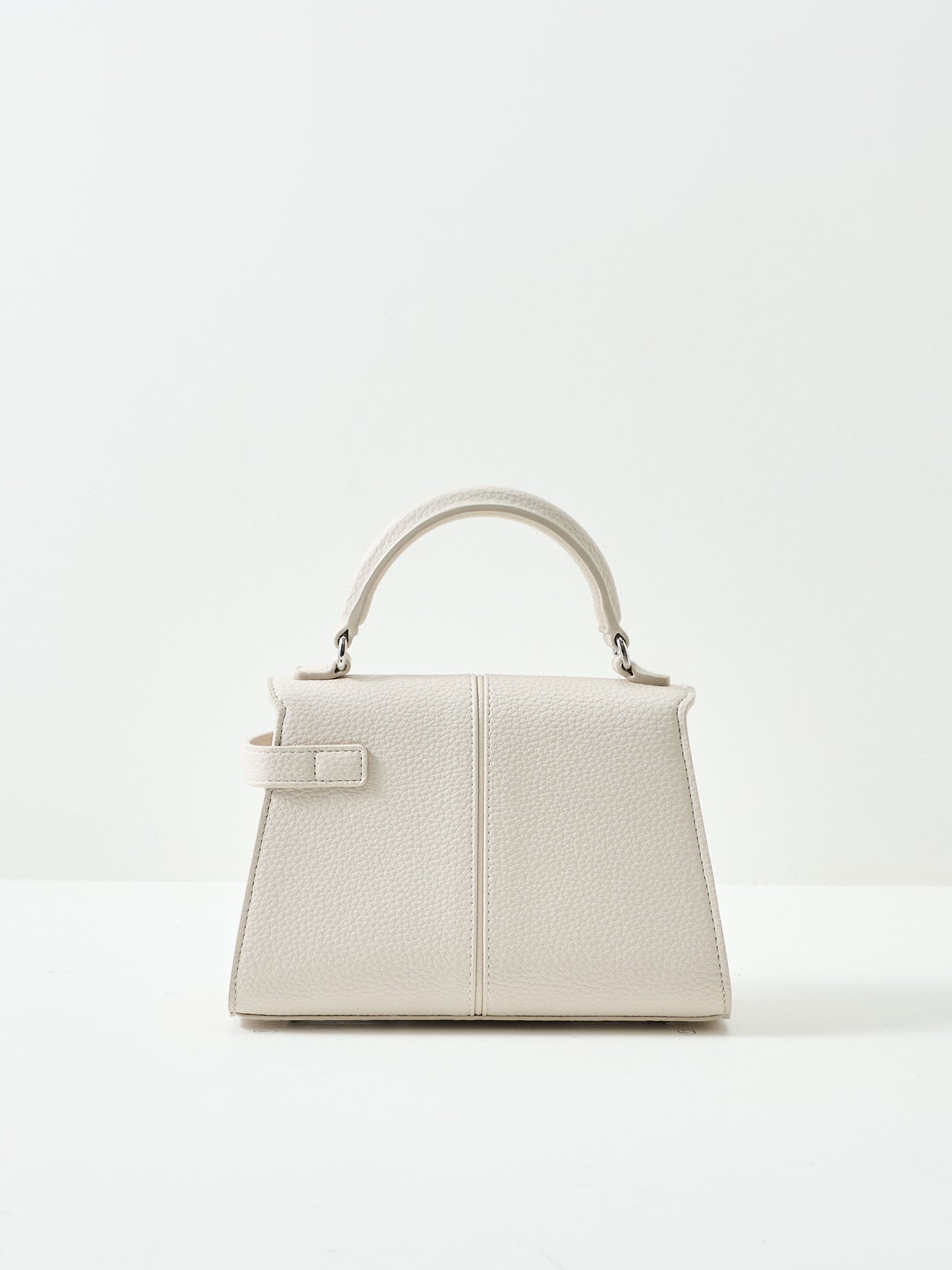 Elise Top Handle Clutch Bag White