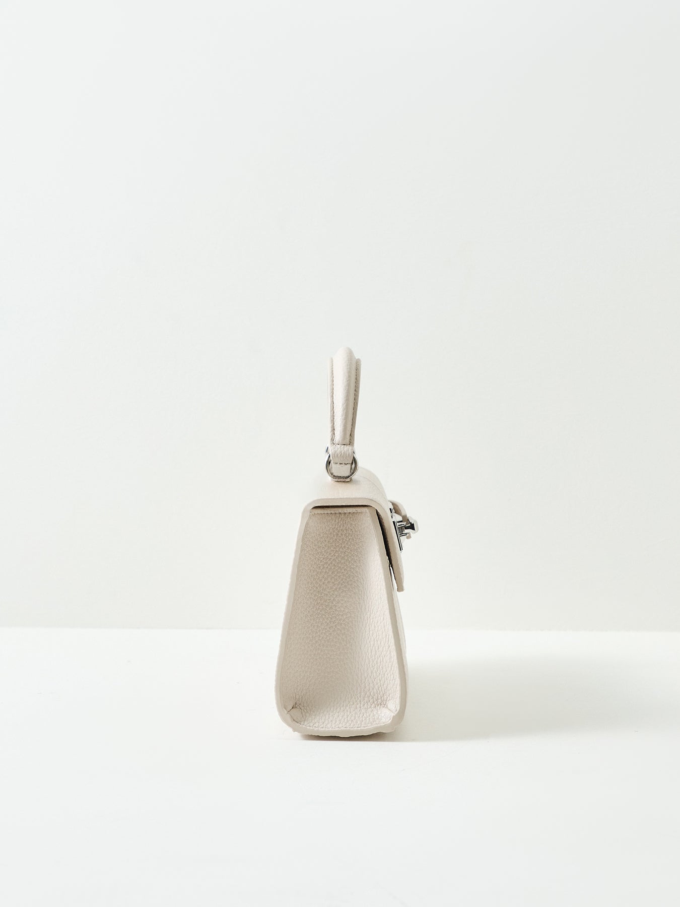 Elise Top Handle Clutch Bag White