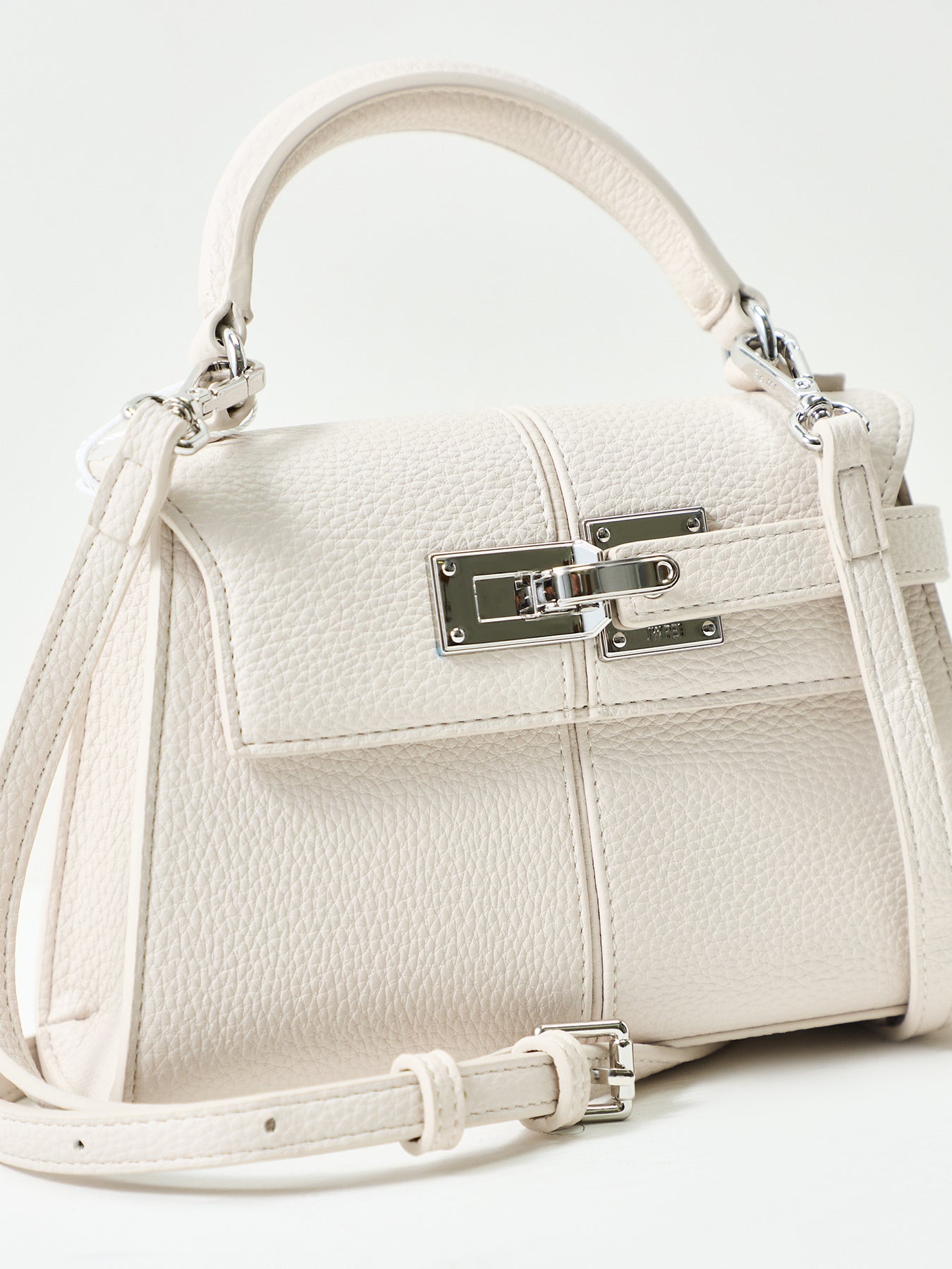Elise Top Handle Clutch Bag White