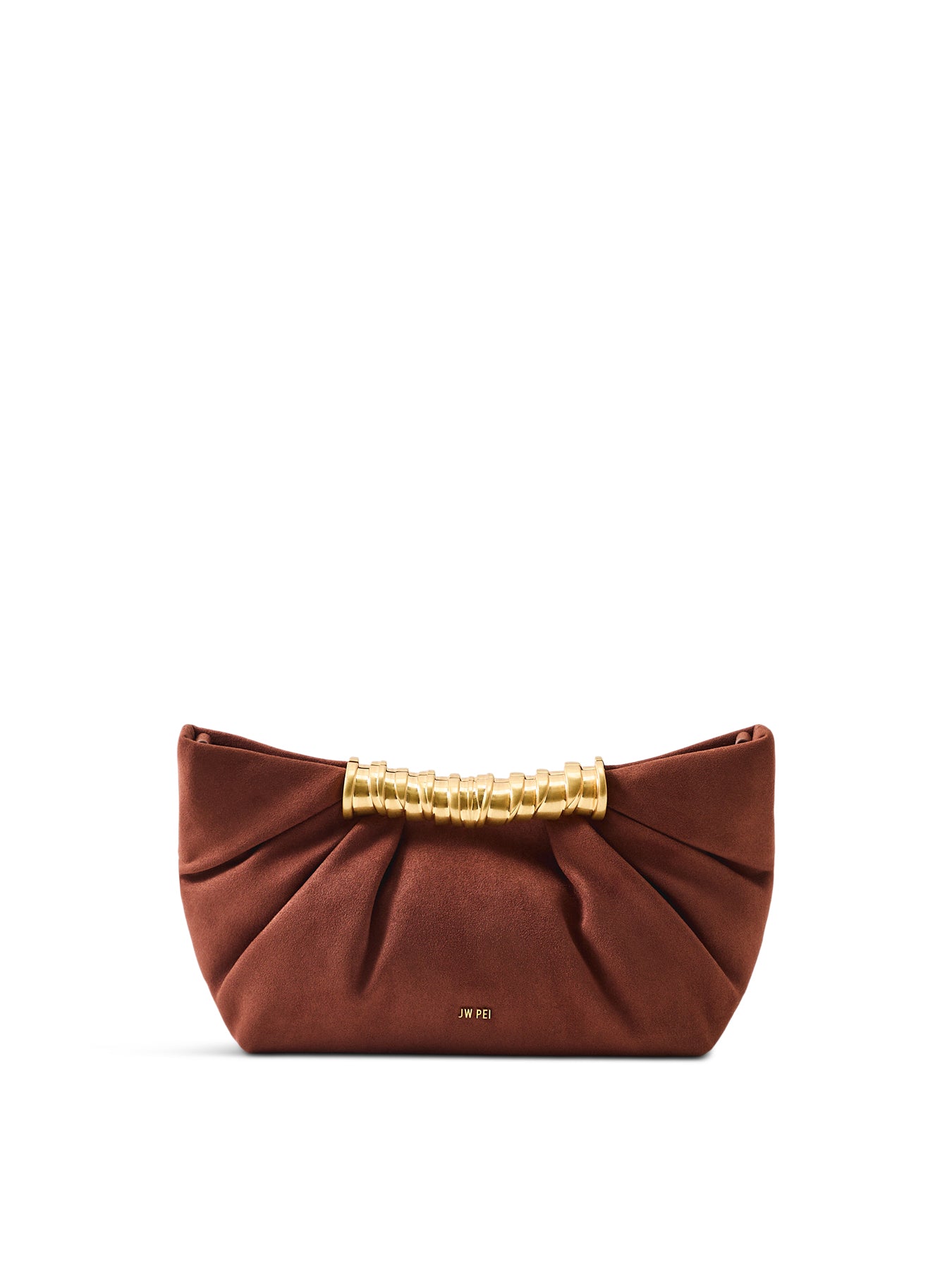 Leia Pleated Clutch Bag Brown