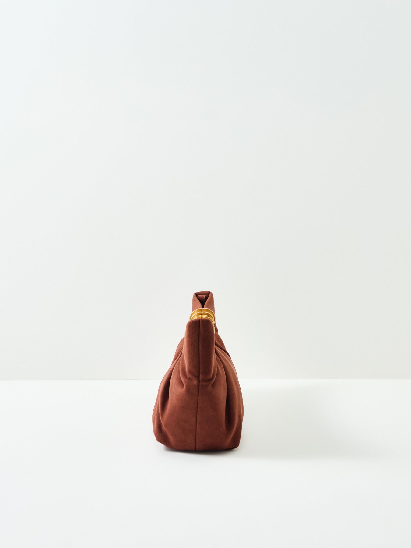 Leia Pleated Clutch Bag Brown