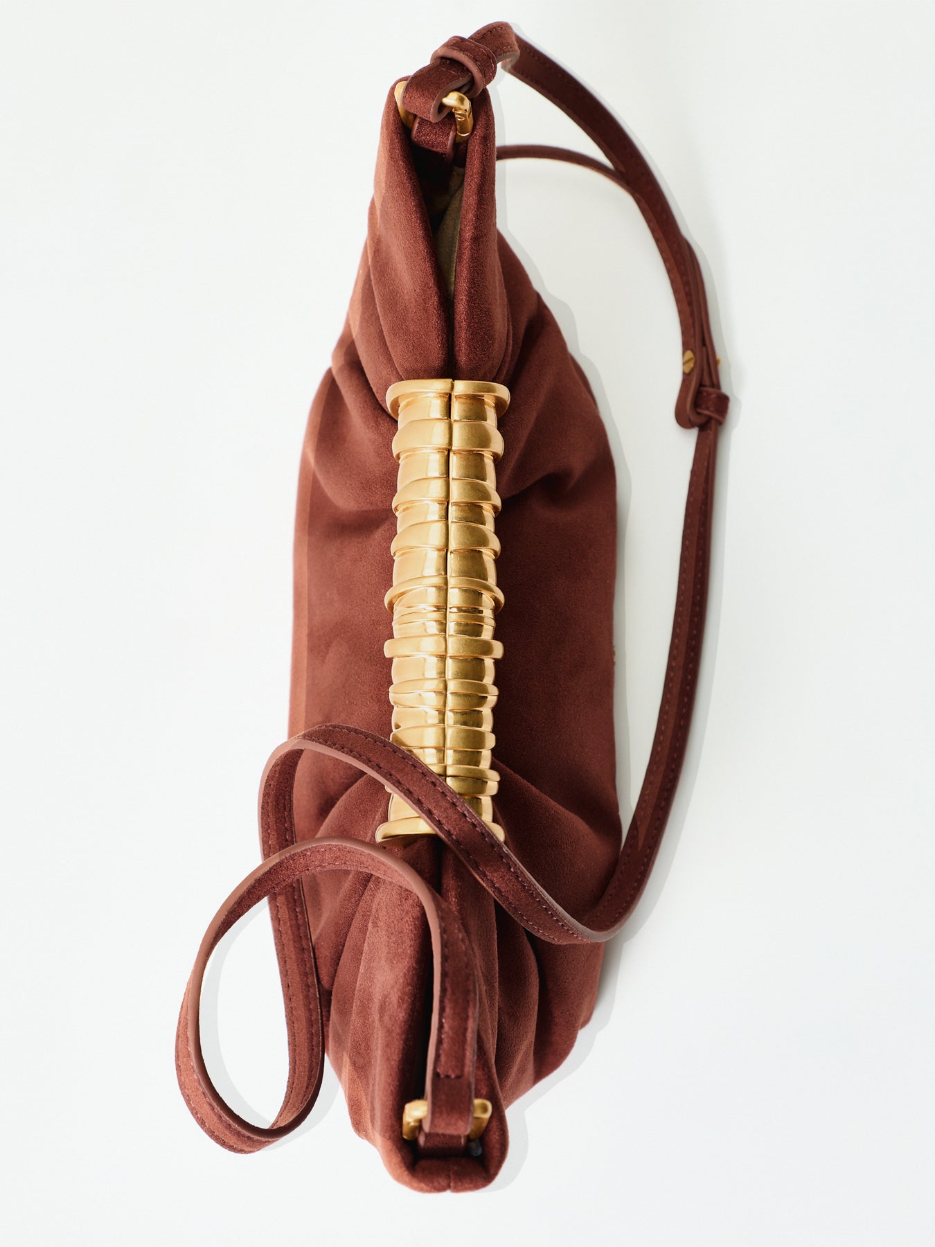 Leia Pleated Clutch Bag Brown