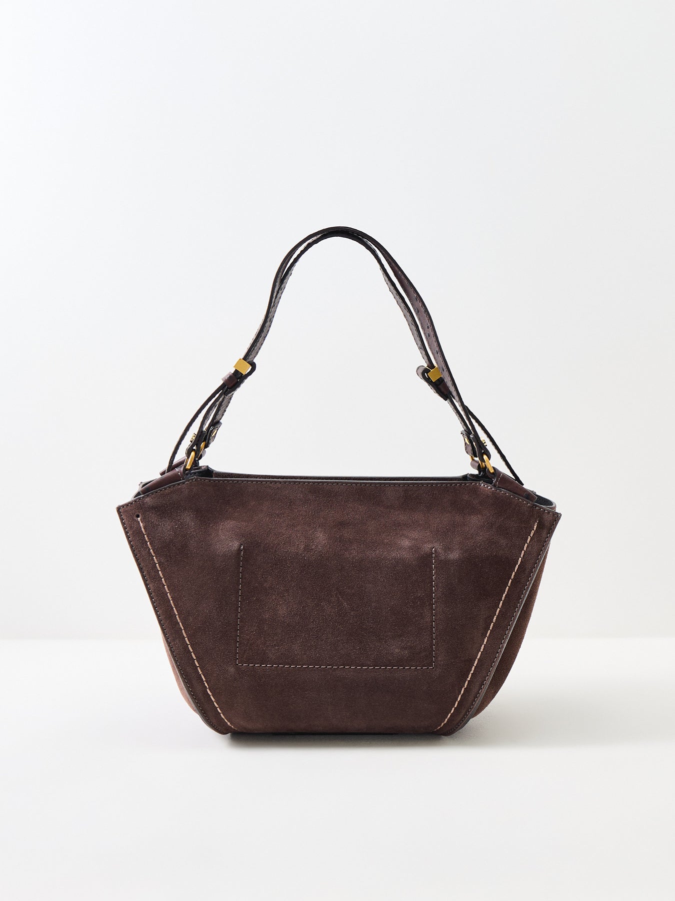 Bloom Suede Shoulder Tote Bag Brown