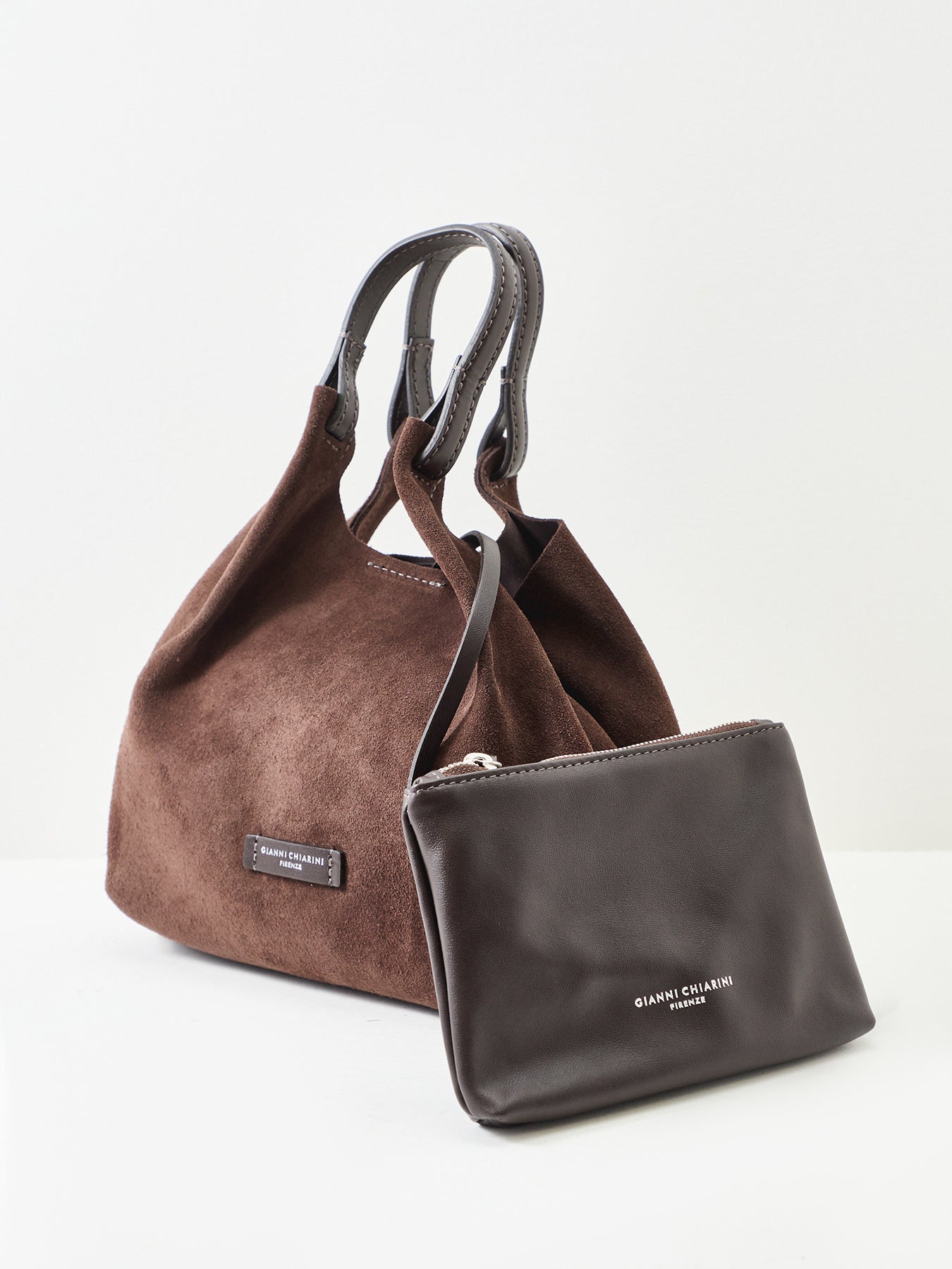 Dua M Suede Crossbody Bag Brown