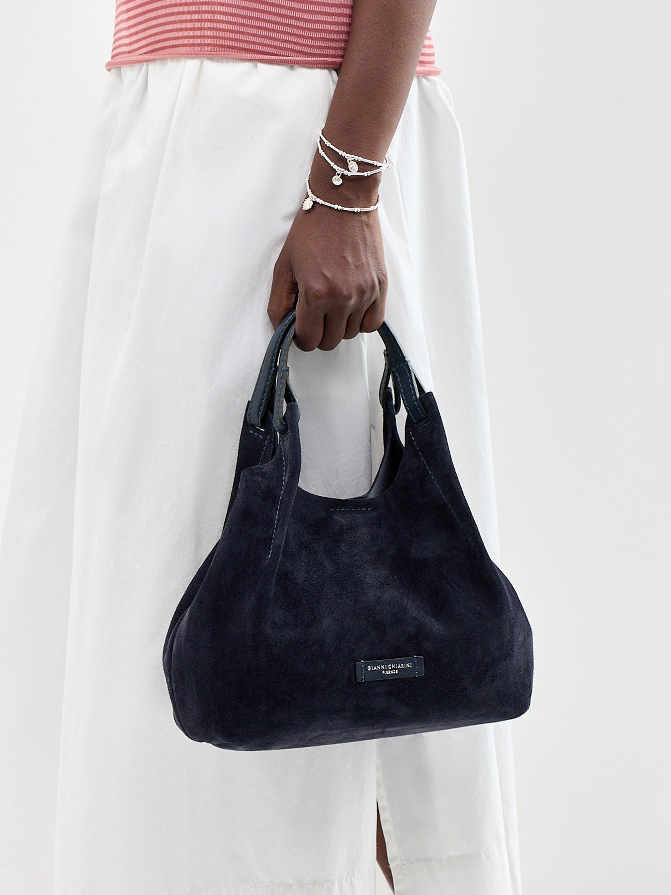 Dua M Suede Crossbody Bag Navy