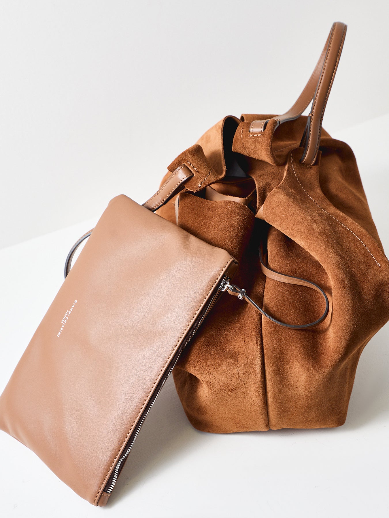 Dua Large Suede Tote Bag Cognac
