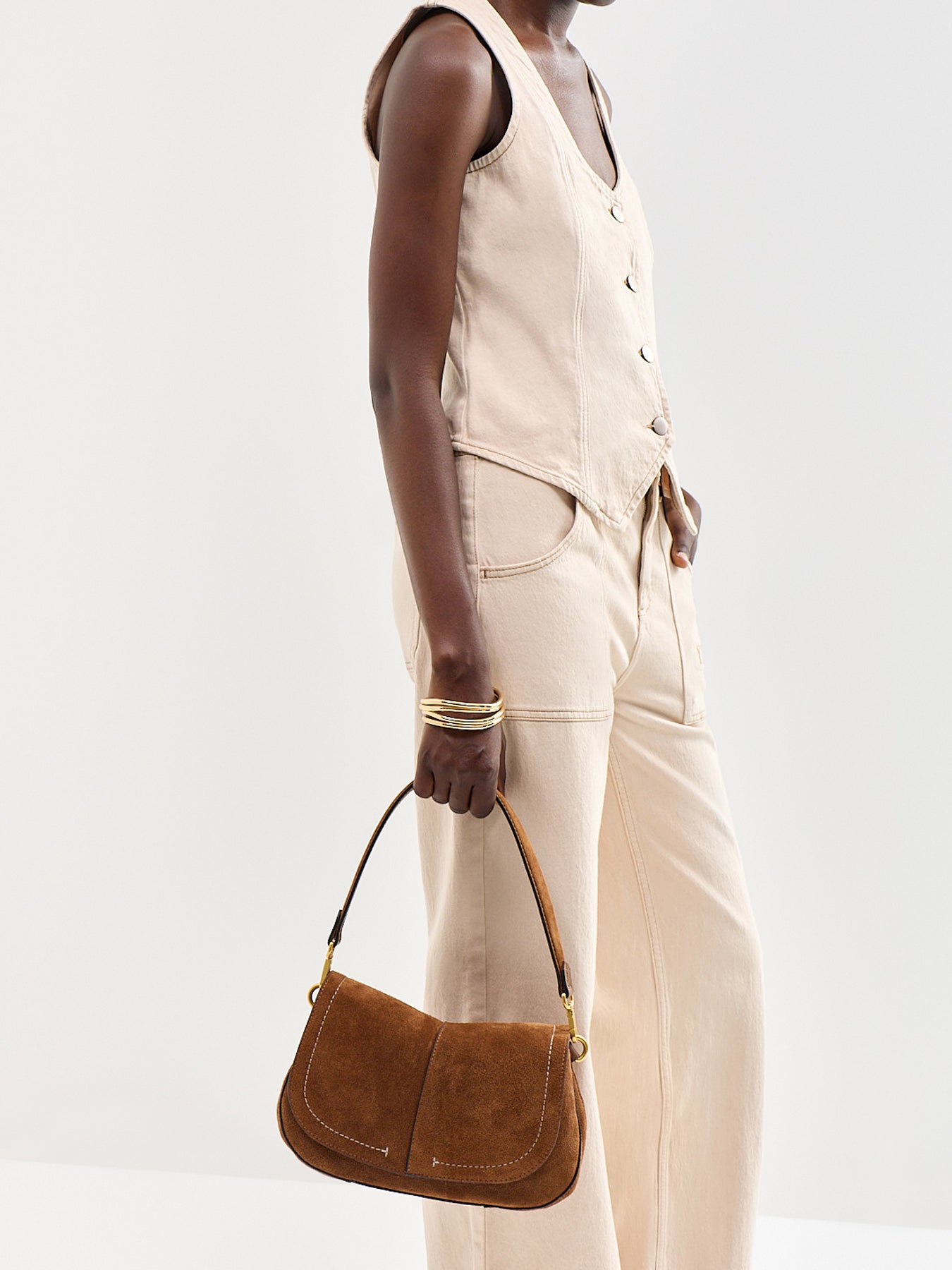 Helena Round Small Shoulder Bag Brown