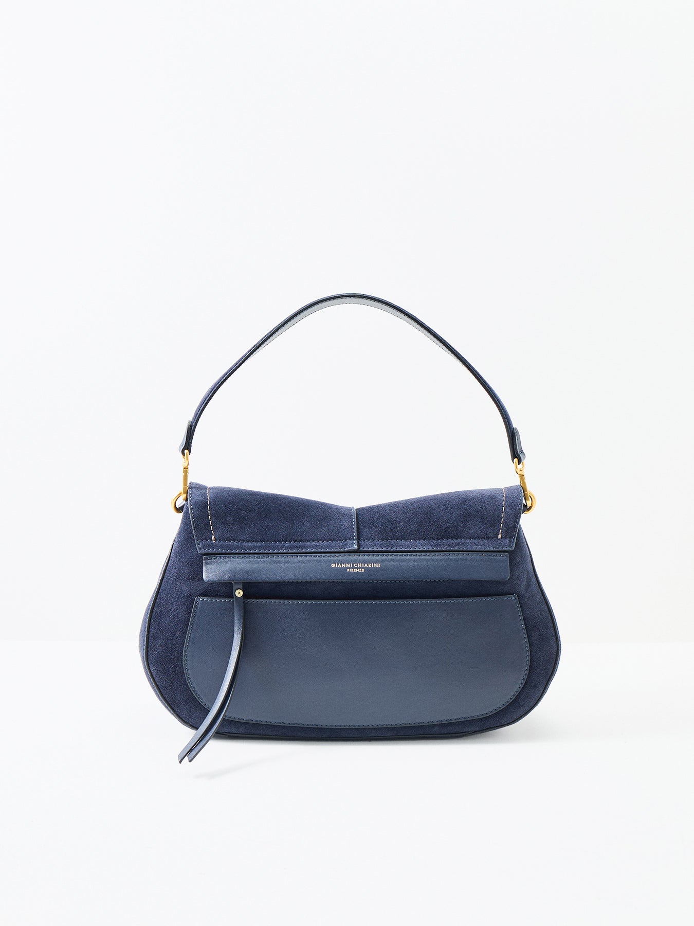 Helena Round Suede Medium Shoulder Bag Brown