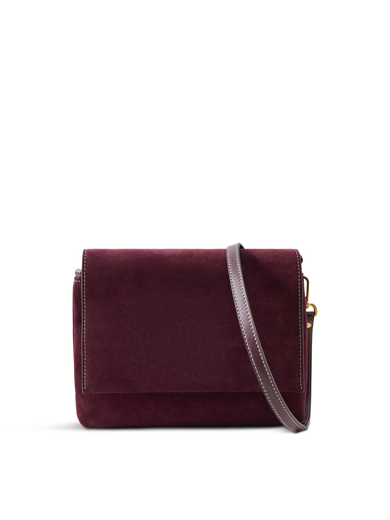 Three Suede Small Crossbody Bag Burgundy