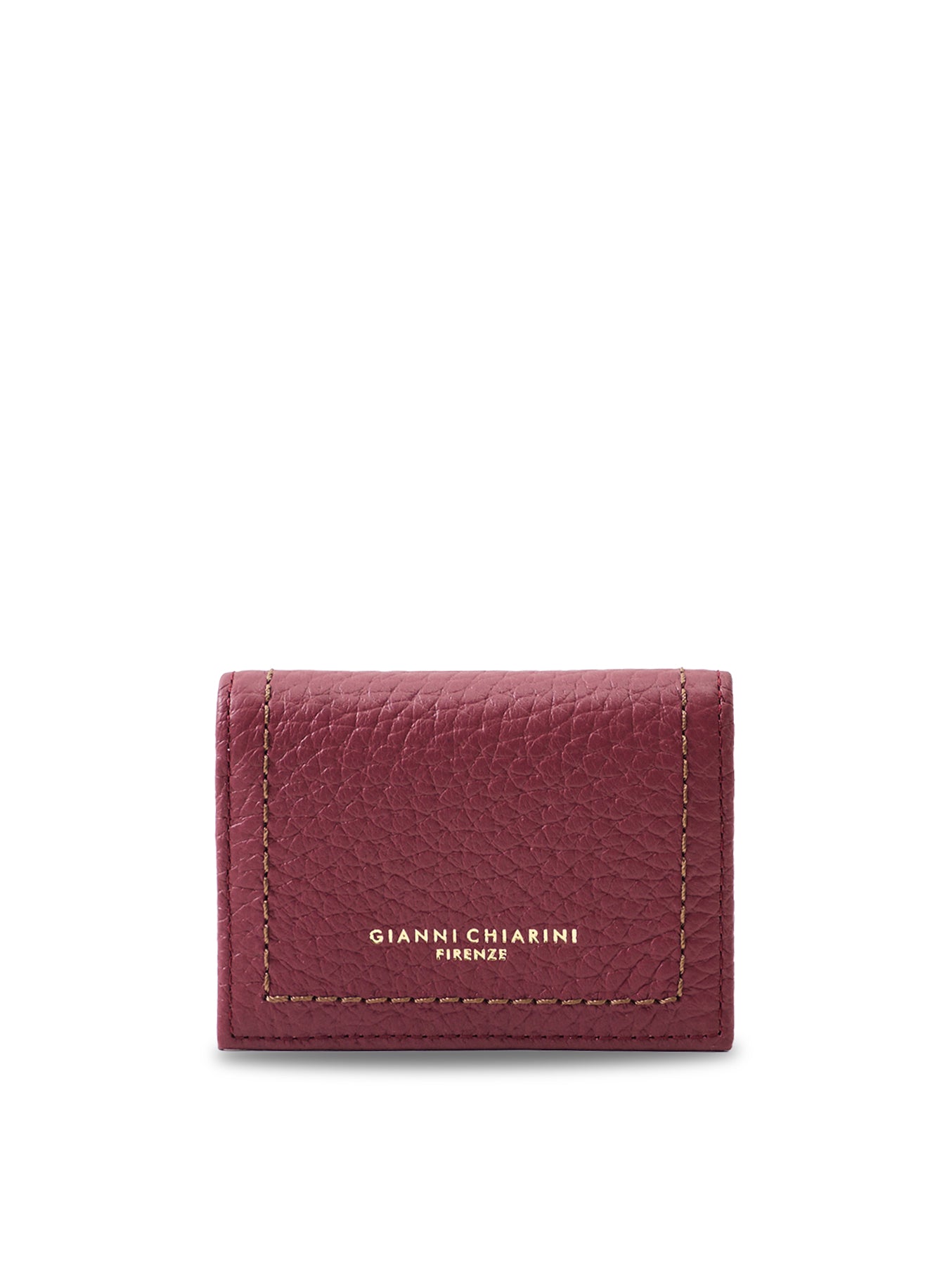 Bubble Leather Card Holder Burgundy