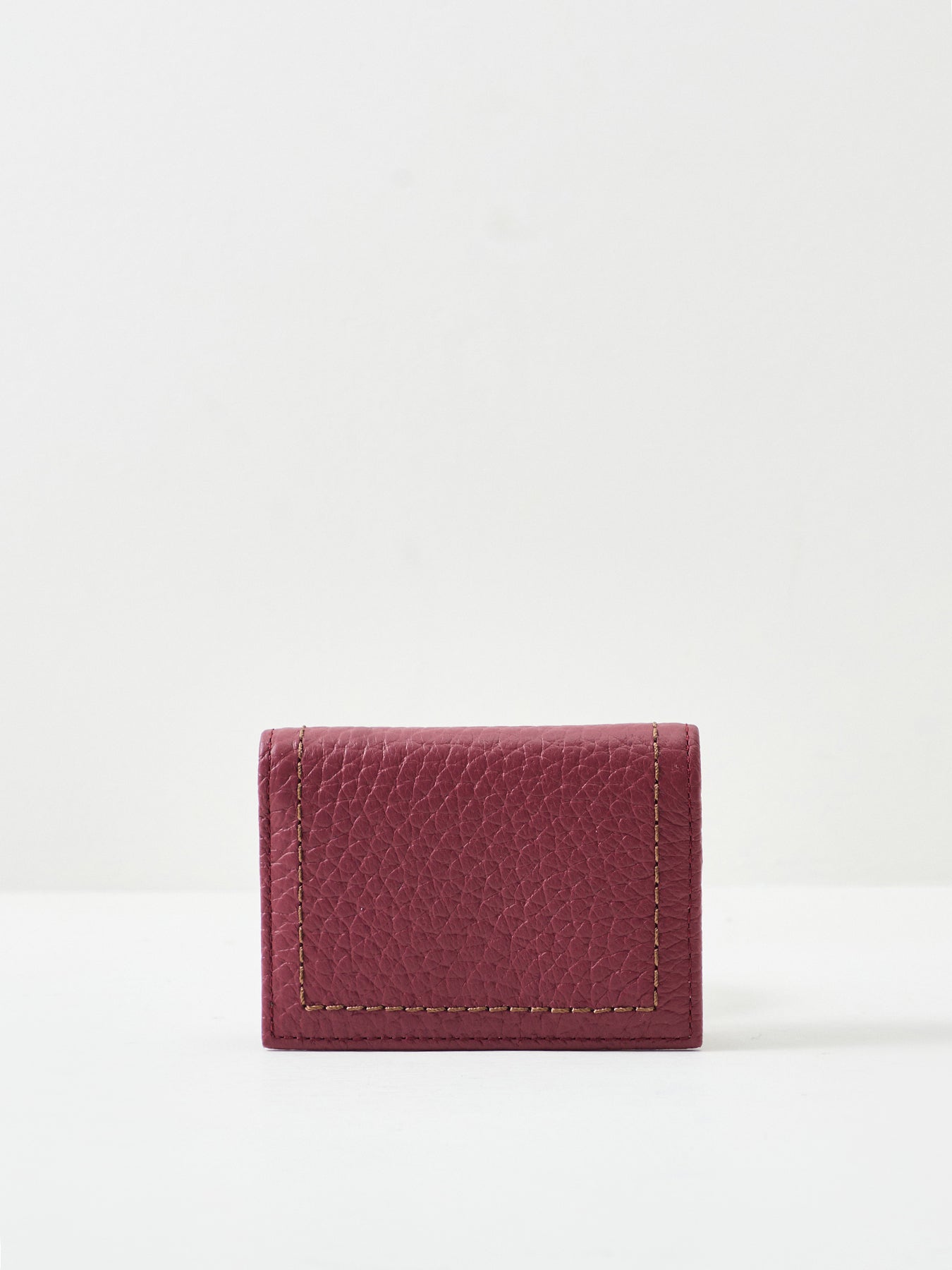 Bubble Leather Card Holder Burgundy