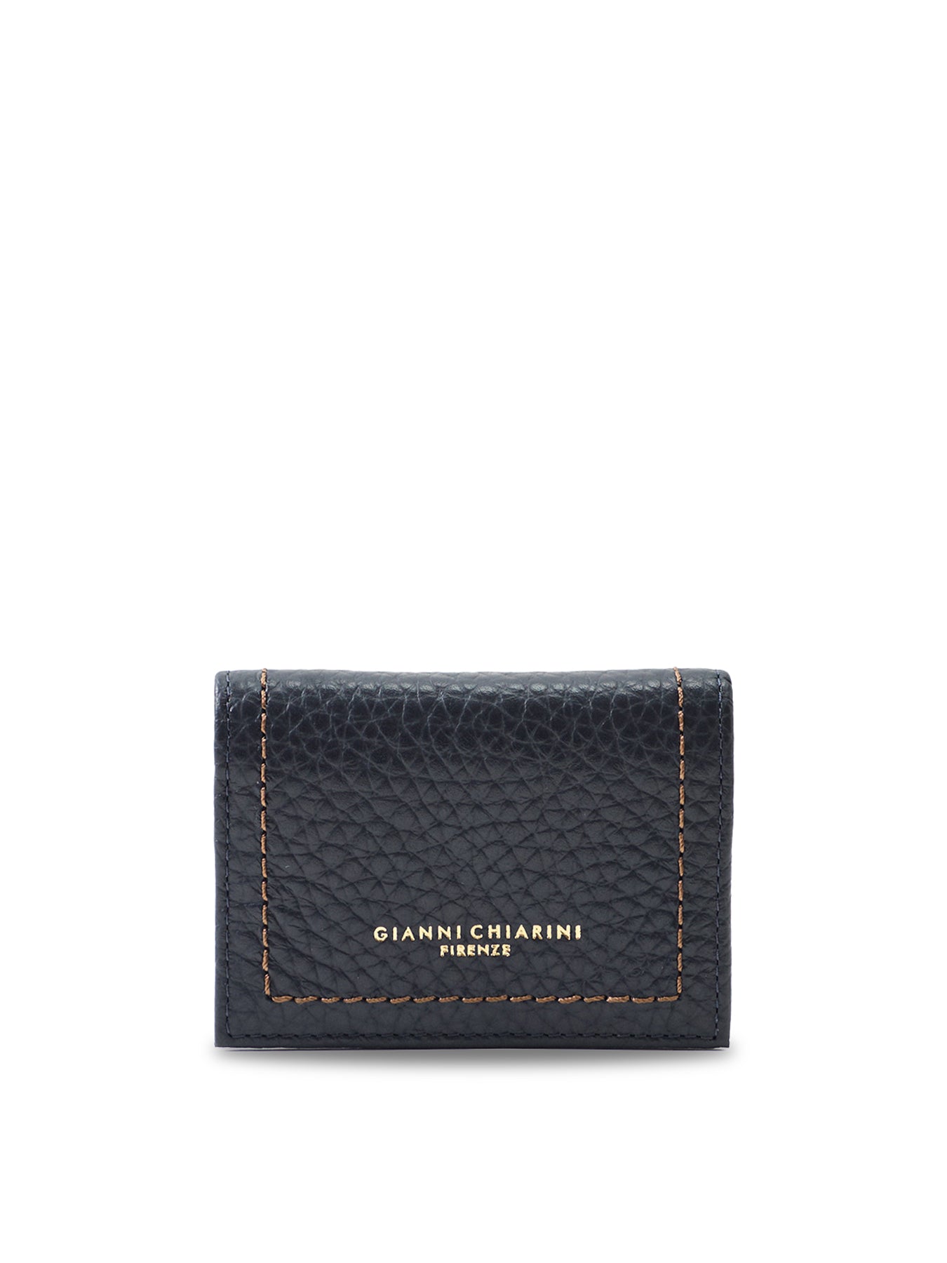 Bubble Leather Card Holder Brown