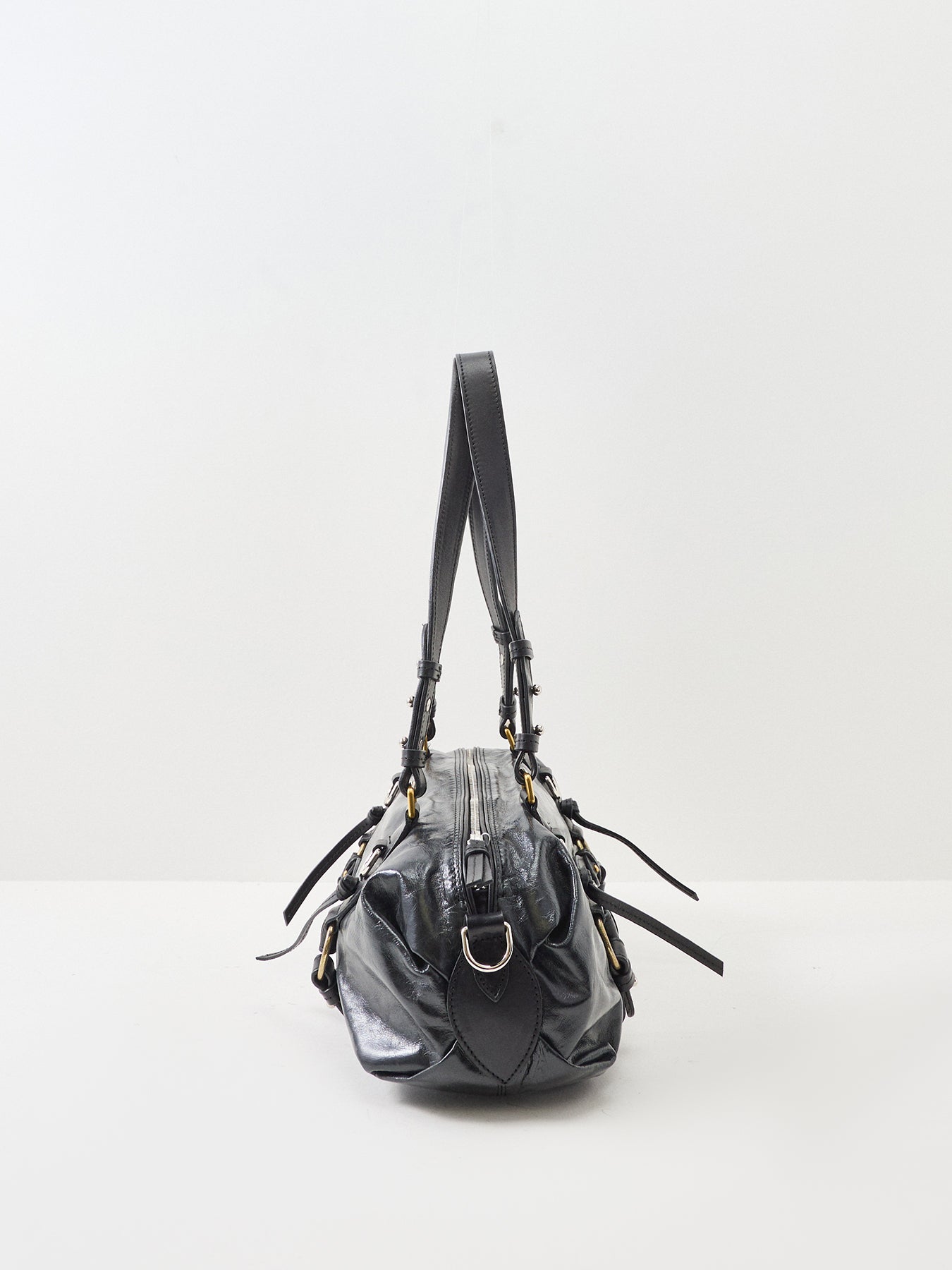 Tilpa Mini Leather Tote Bag Black