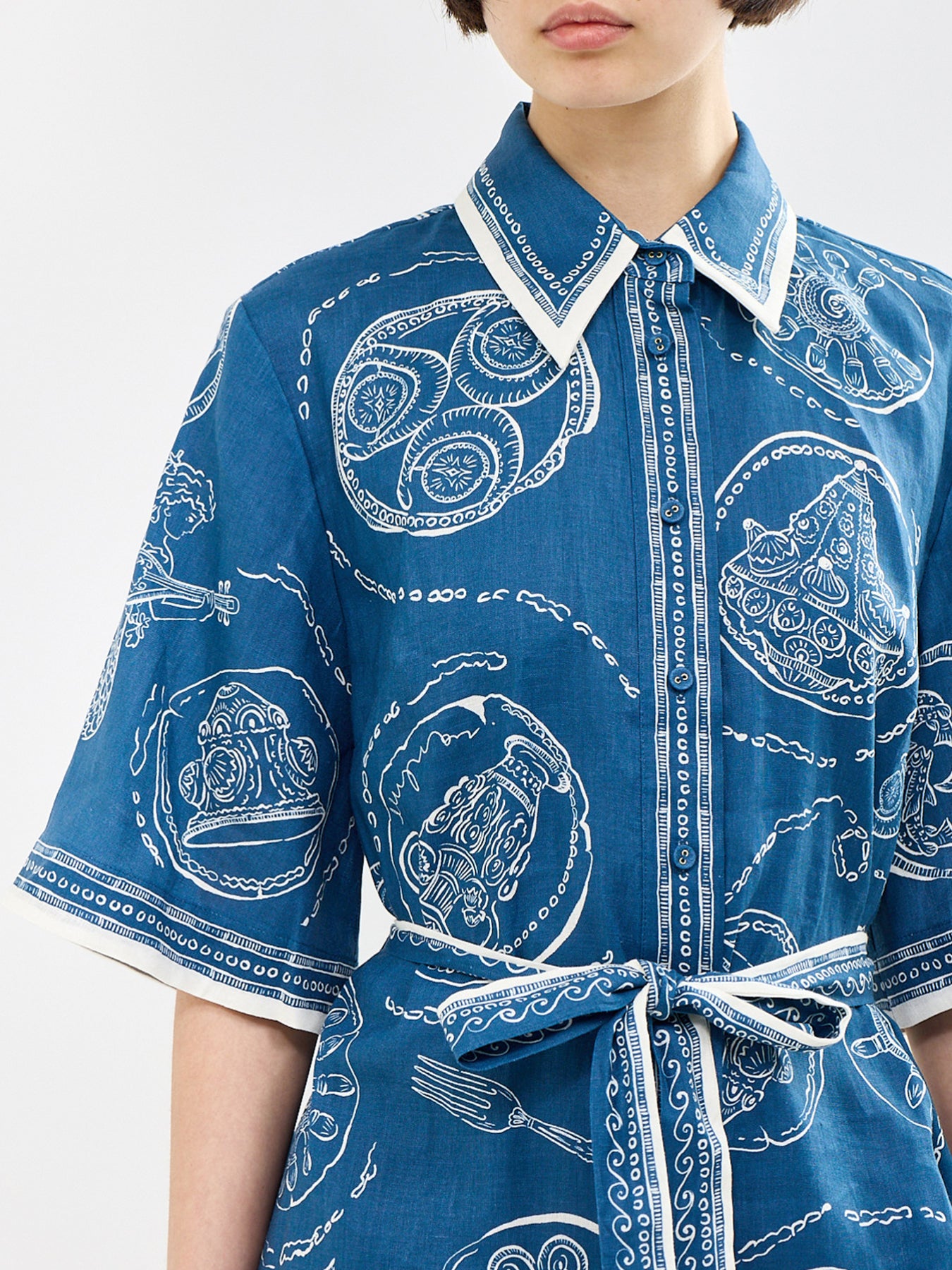 Lucky Mini Shirt Dress Blue