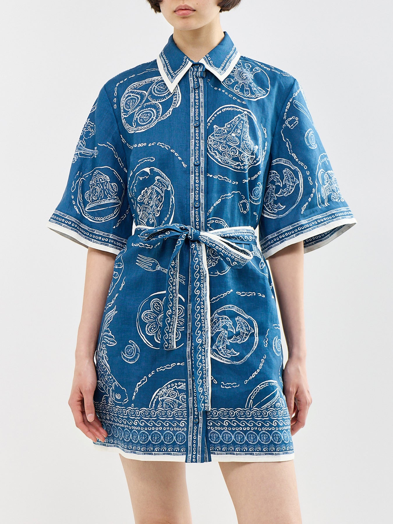 Lucky Mini Shirt Dress Blue
