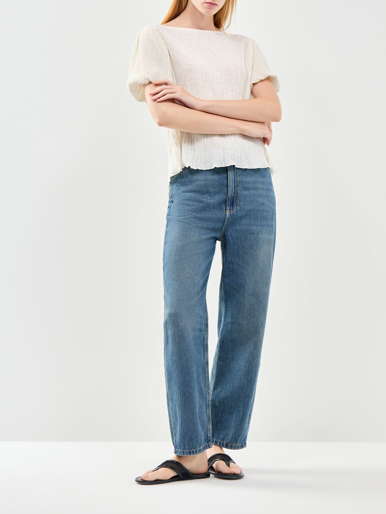 Leika Boat Neck Top Cream