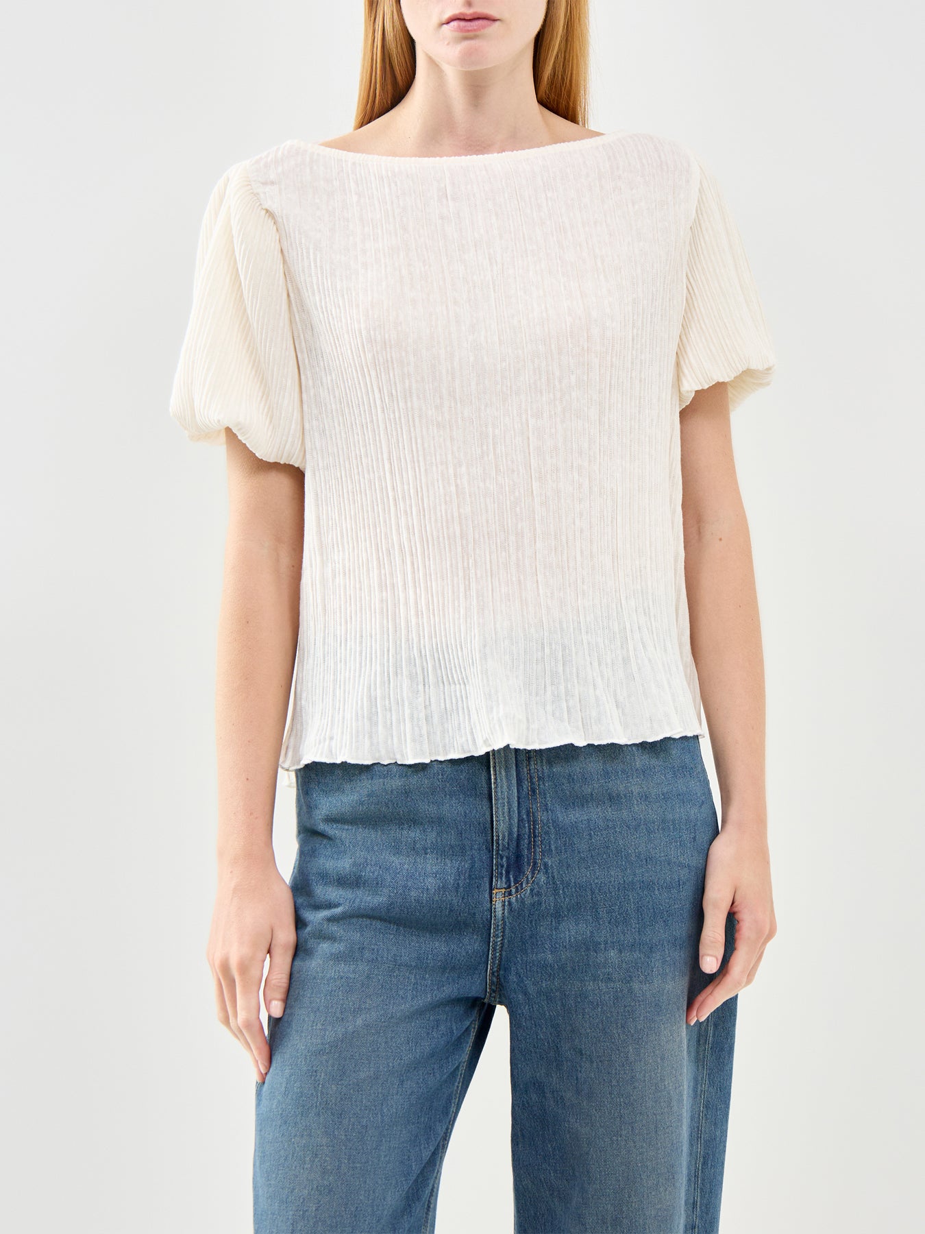 Leika Boat Neck Top Cream