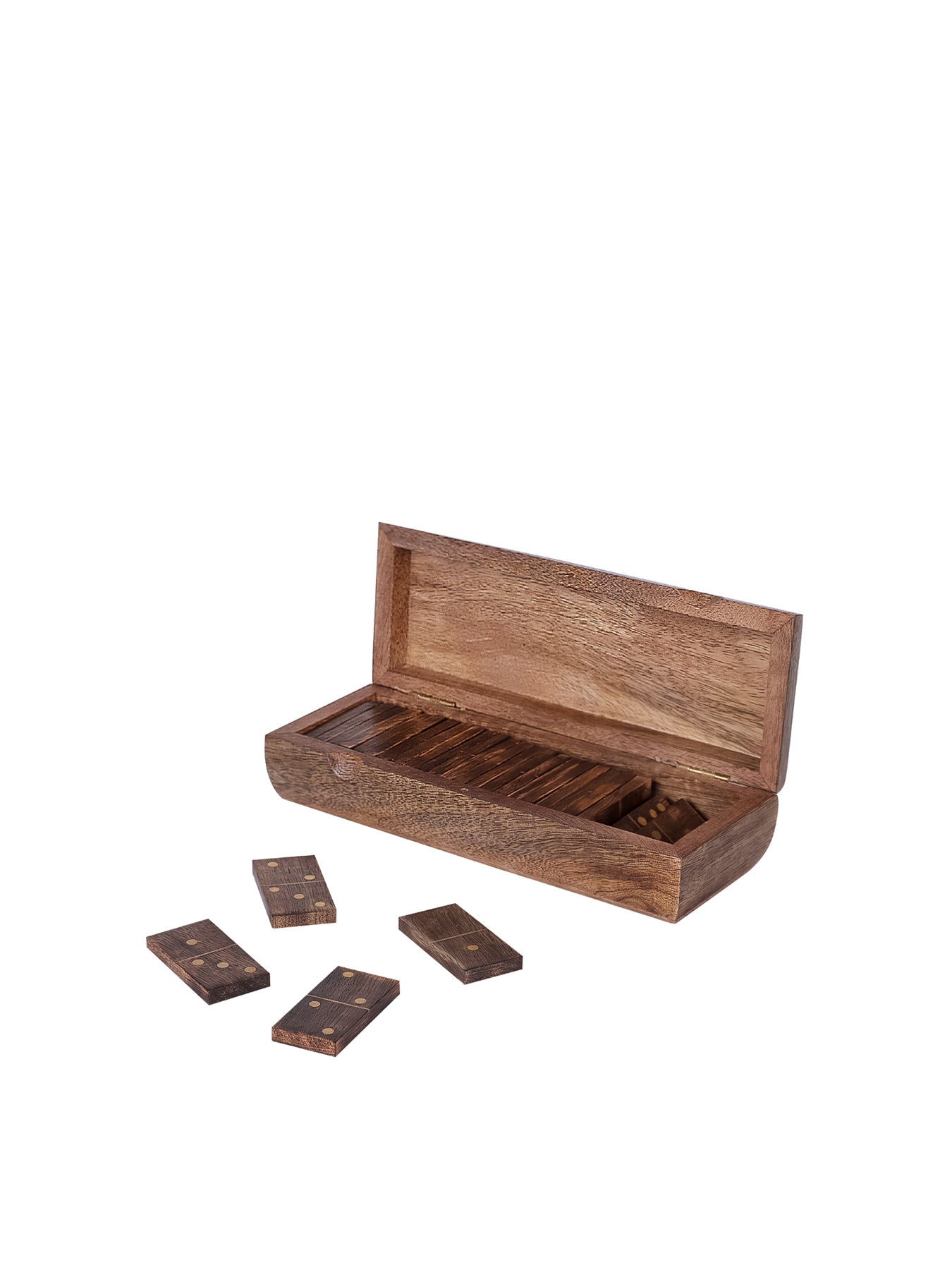 Pryce Mango Wood Domino Game Brown