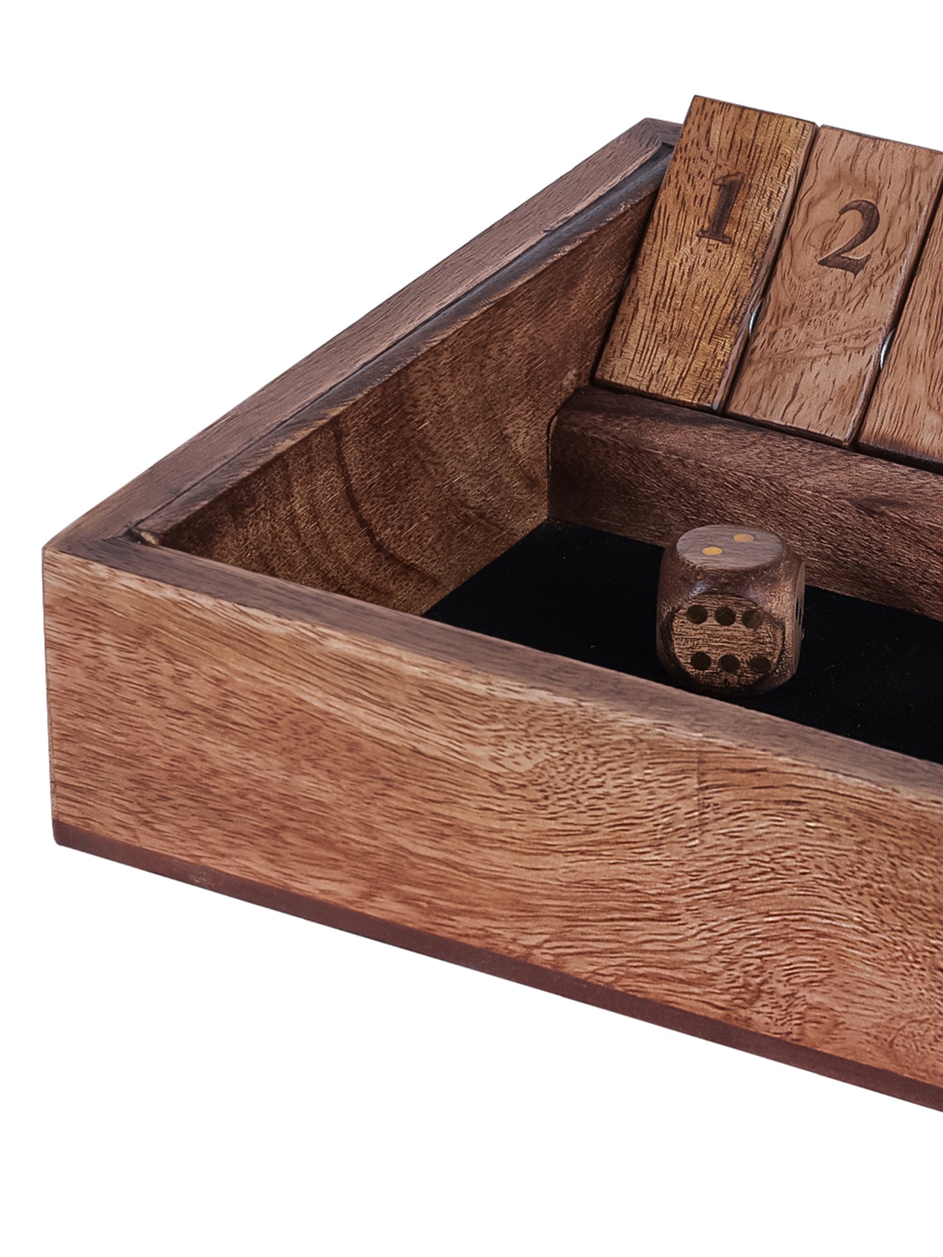 Pryce Mango Wood Shut The Box Game Brown