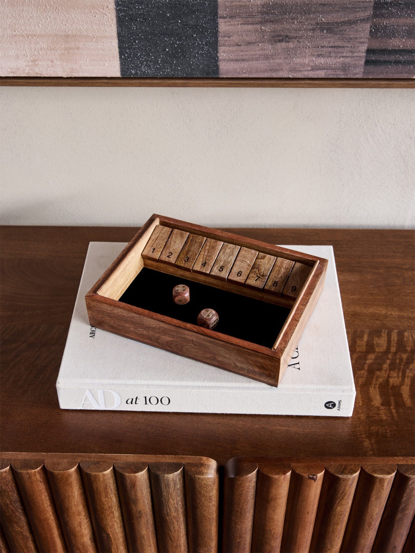 Pryce Mango Wood Shut The Box Game Brown