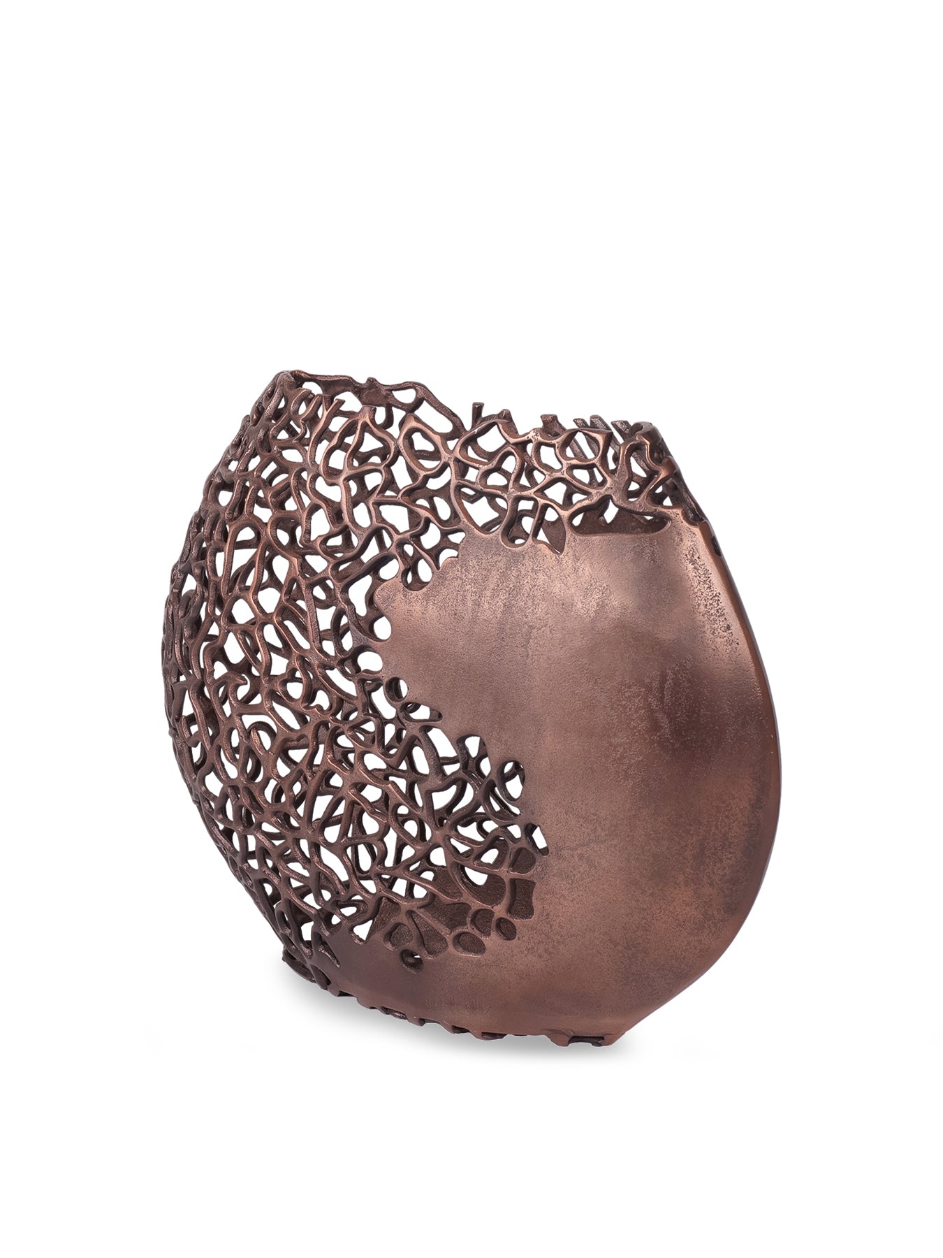 Apo Coral Raw Bronze Ellipse Vase Bronze