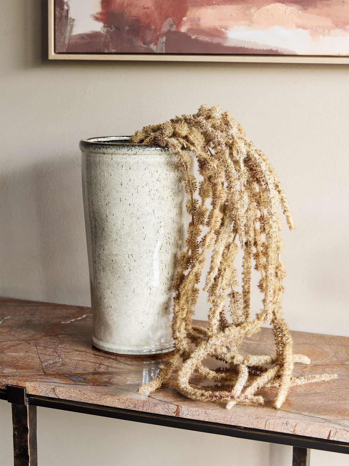 Malmo Glazed Tall Planter White