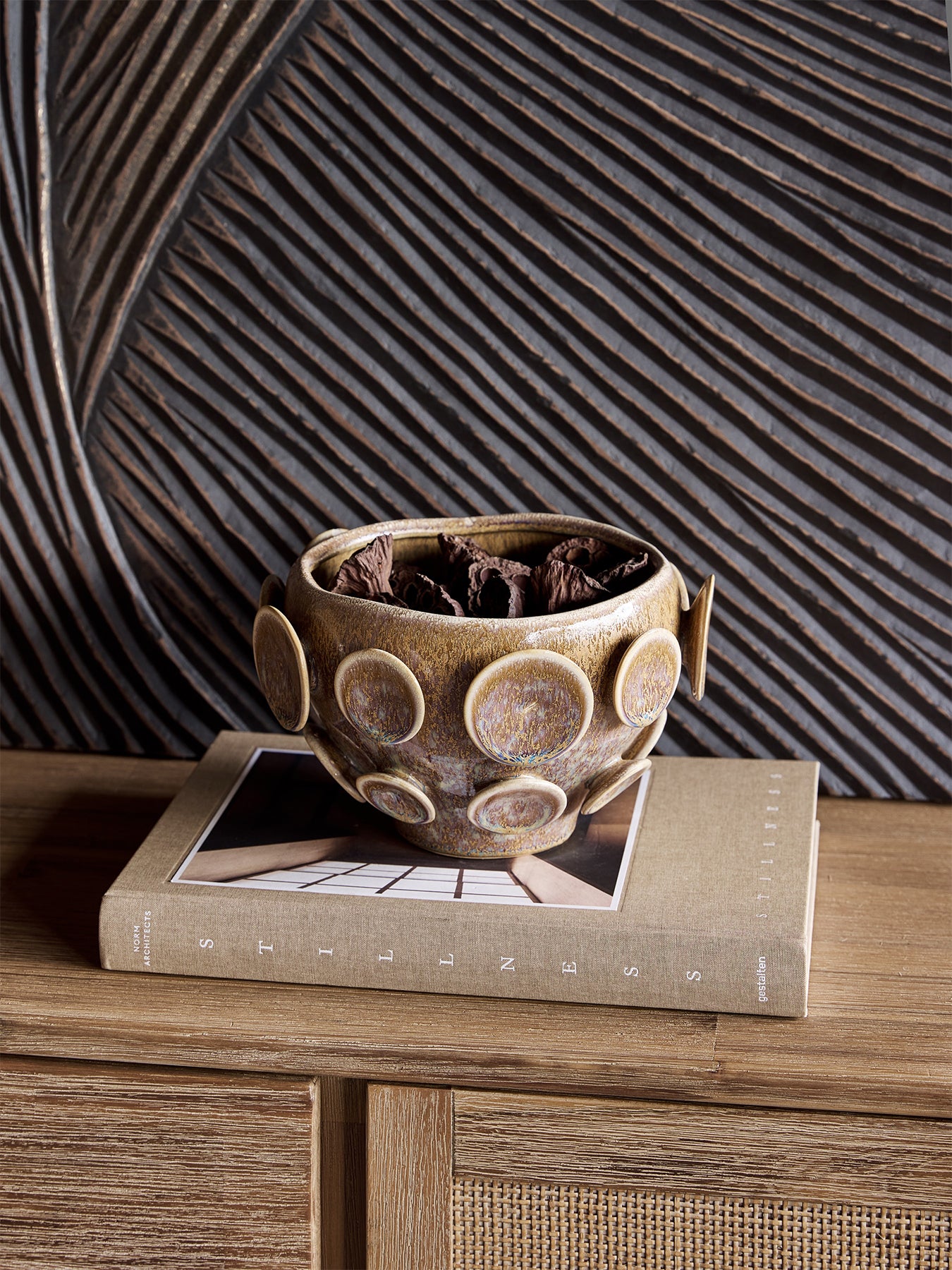 Jupiter Reactive Glaze Stoneware Planter Brown