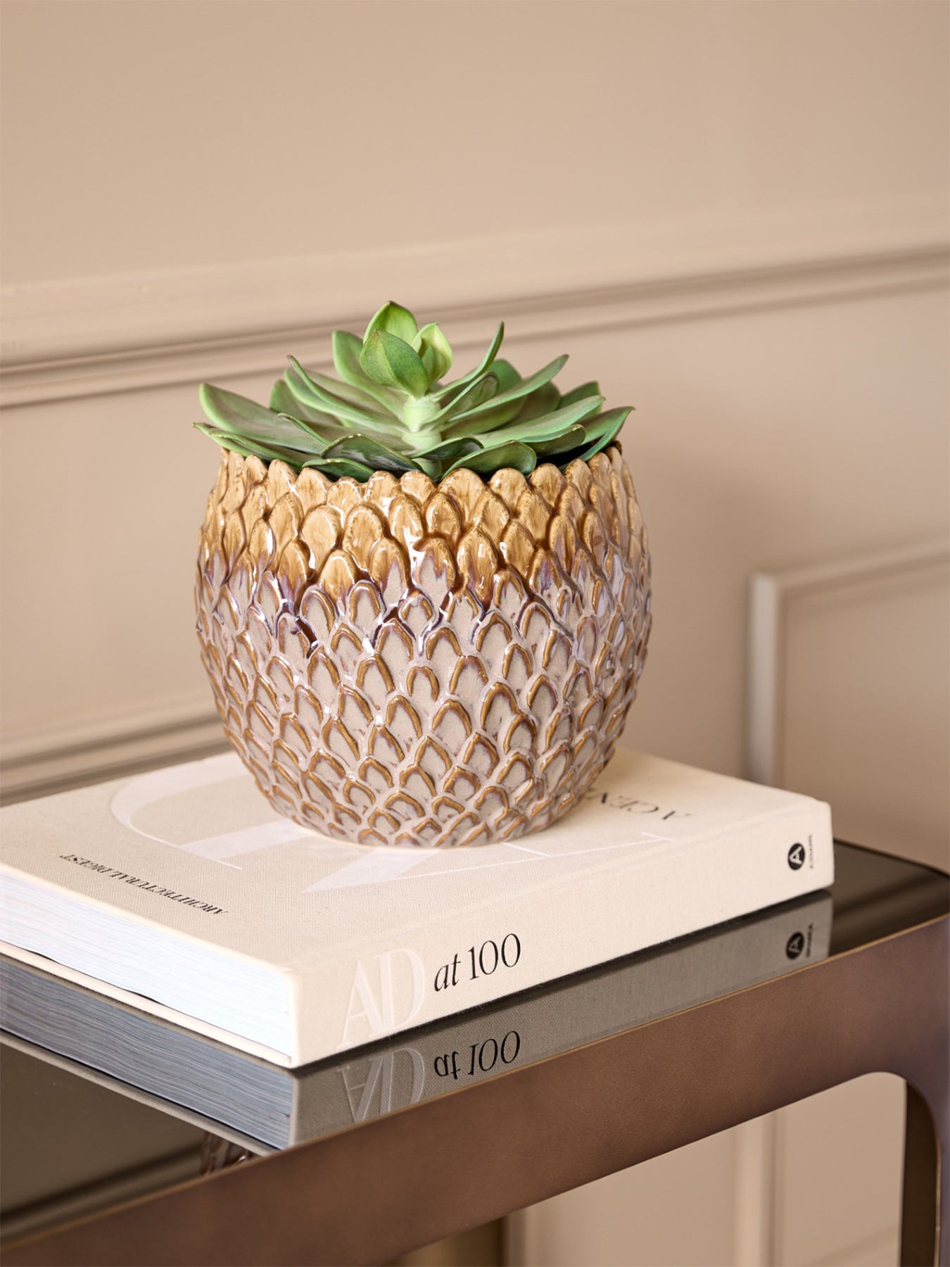 Pinecrest Reactive Glaze Planter Small Brown