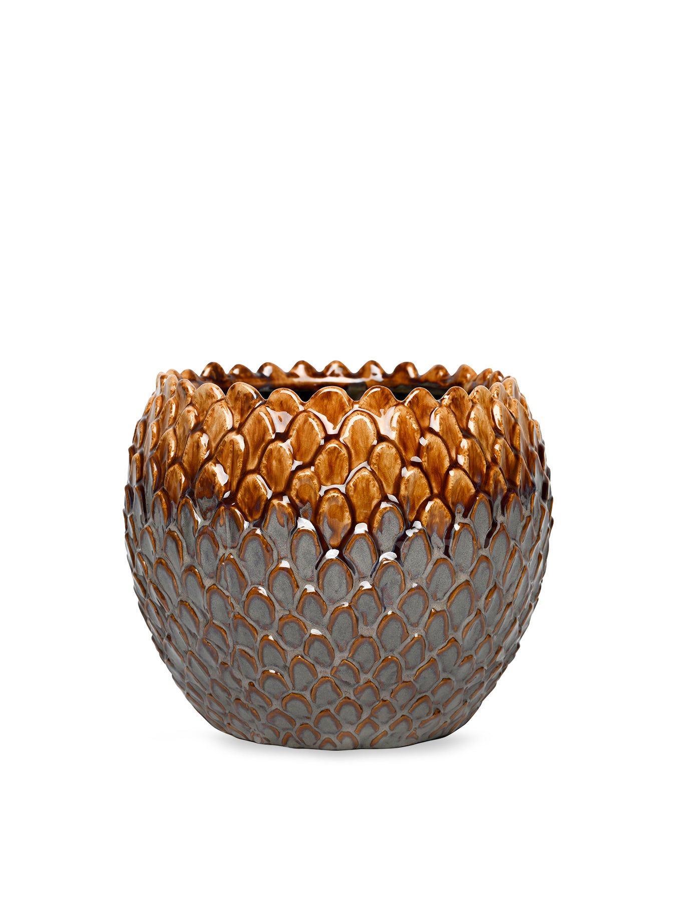 Pinecrest Reactive Glaze Planter Large Brown