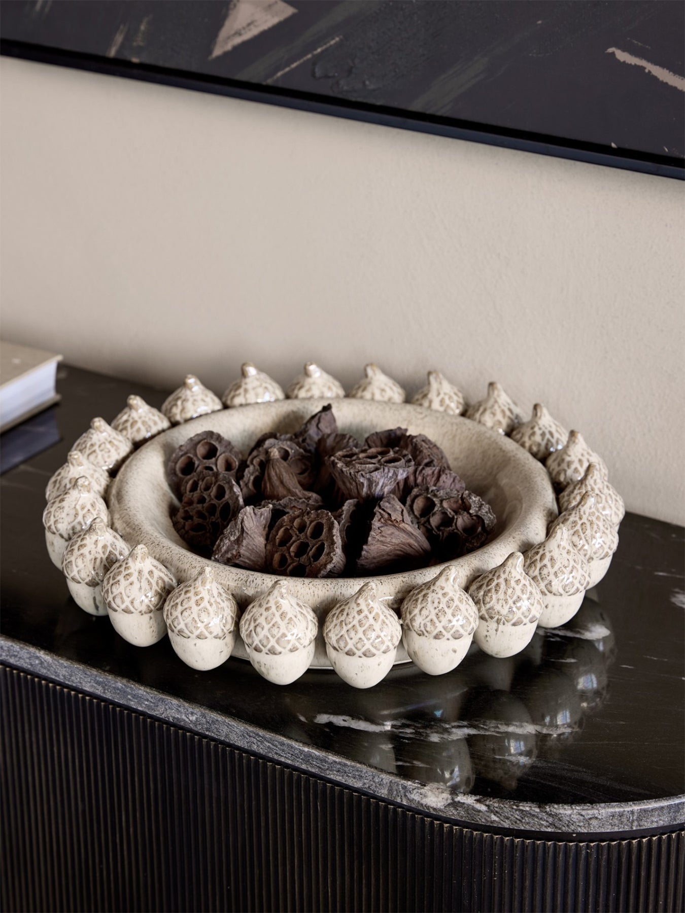 Acorn Cluster Platter Beige
