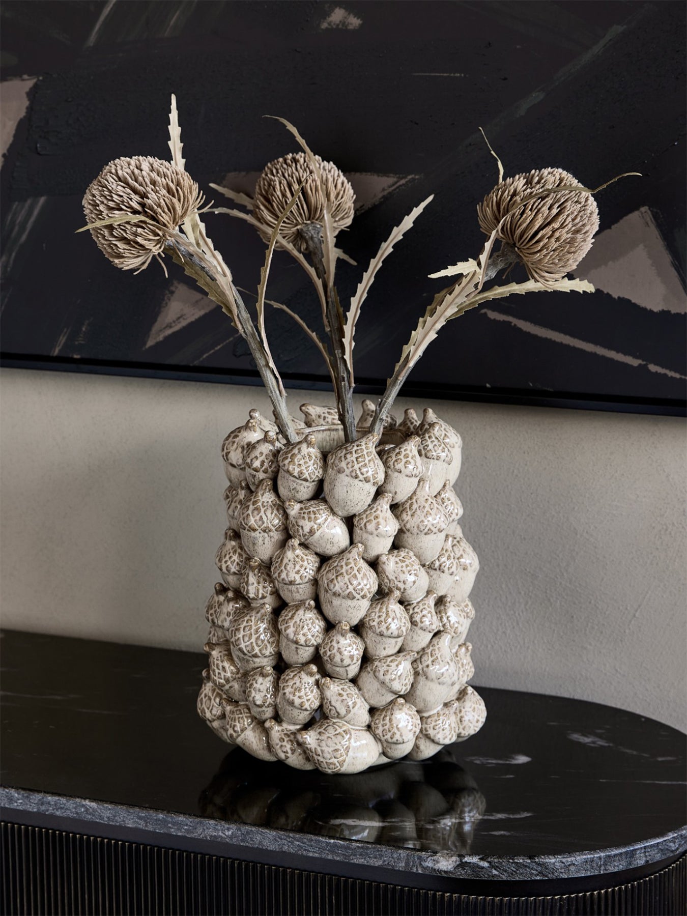 Acorn Cluster Vase Beige