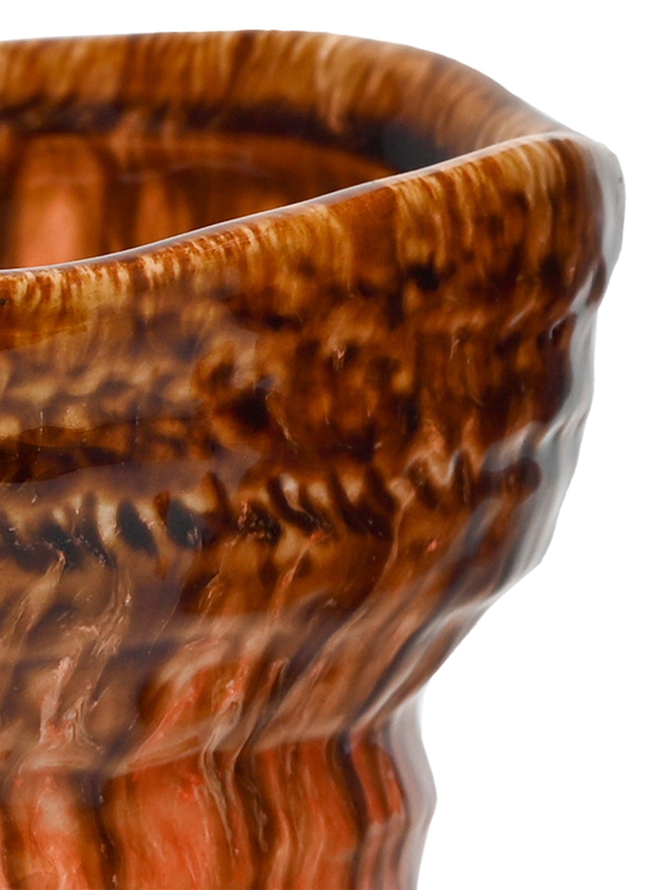 Ibiza Reactive Glaze Planter Small Orange