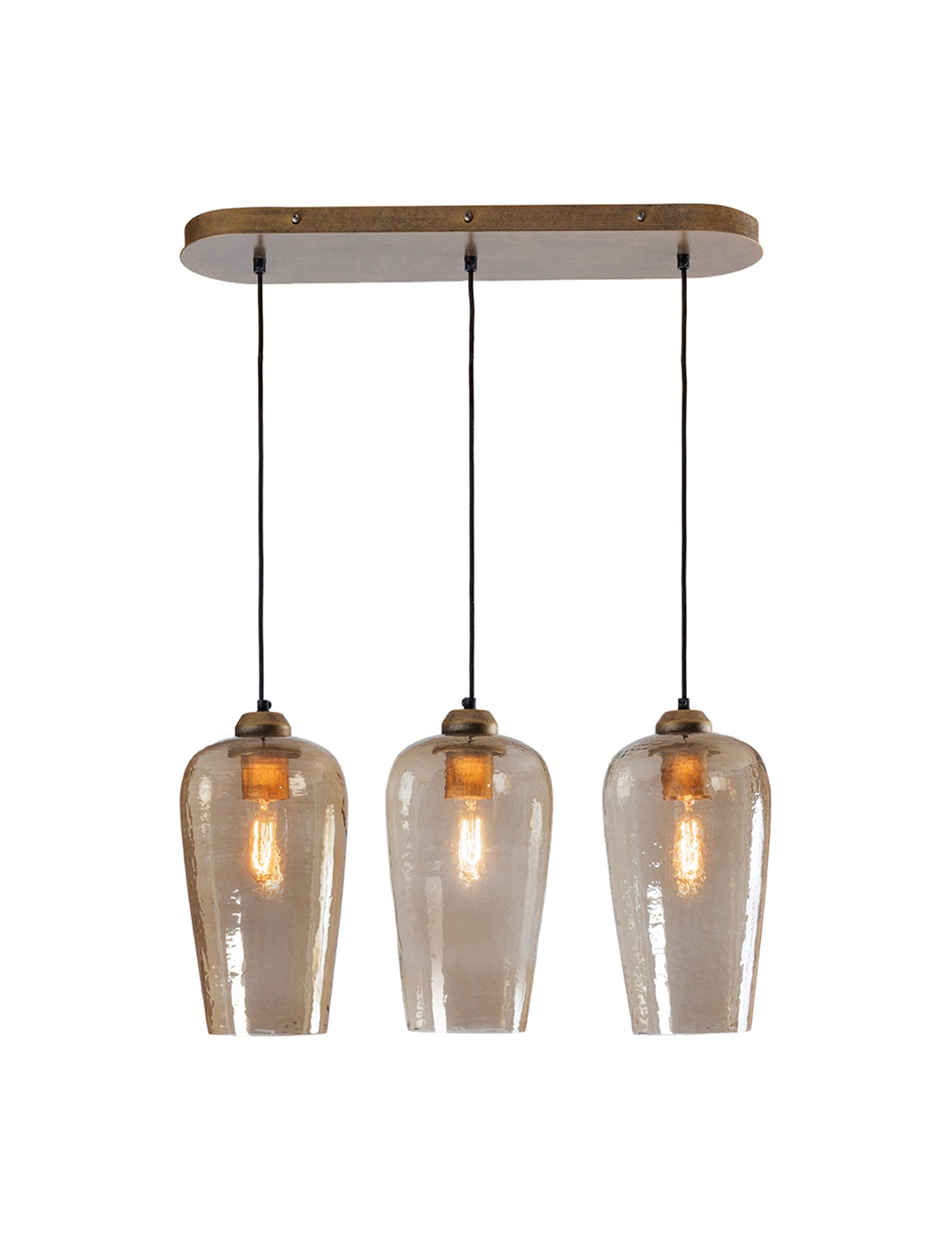 Belgrove 3 Light Linear Pendant Brown