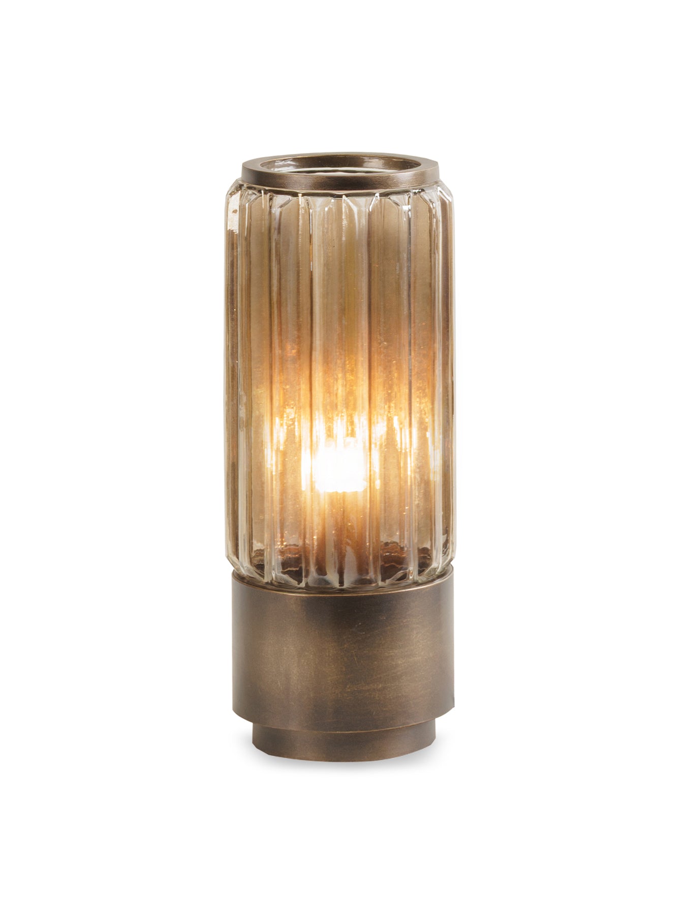 Eleanor Glass Table Uplighter Large Brown