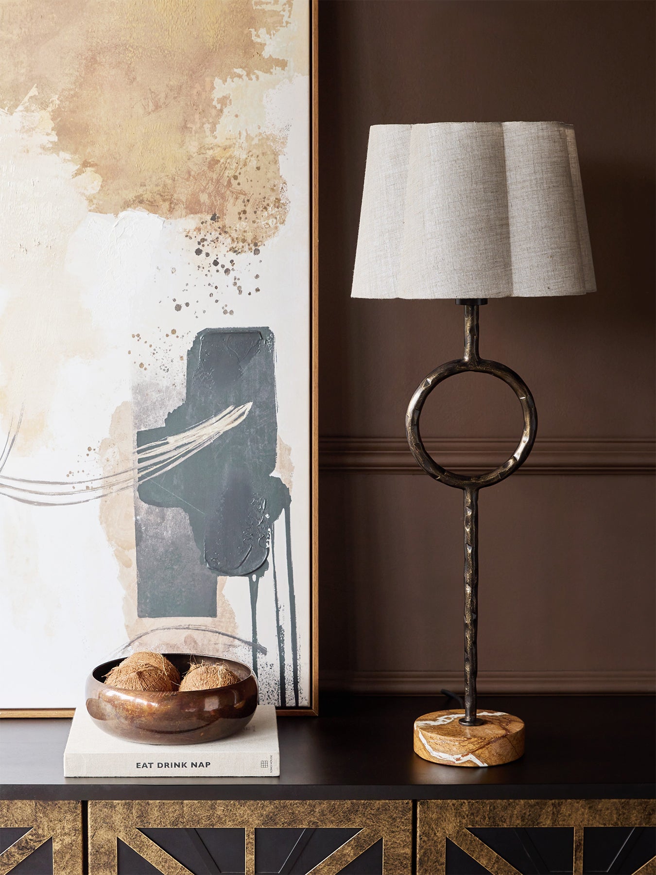 Rutland Table Lamp Brown