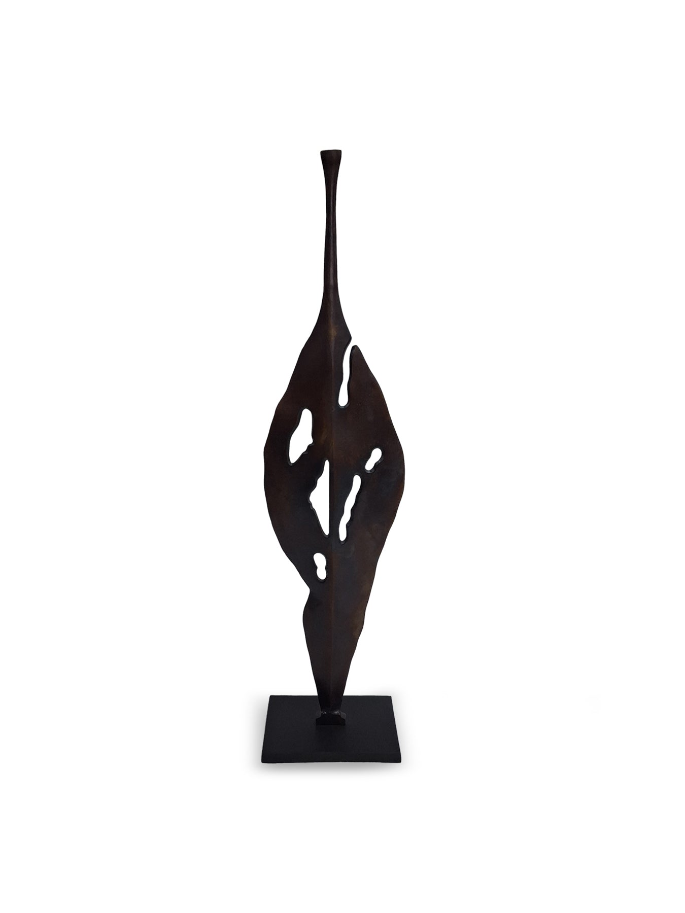 Moulton Twist Aluminium Abstract Leaf Sculpture Bronze