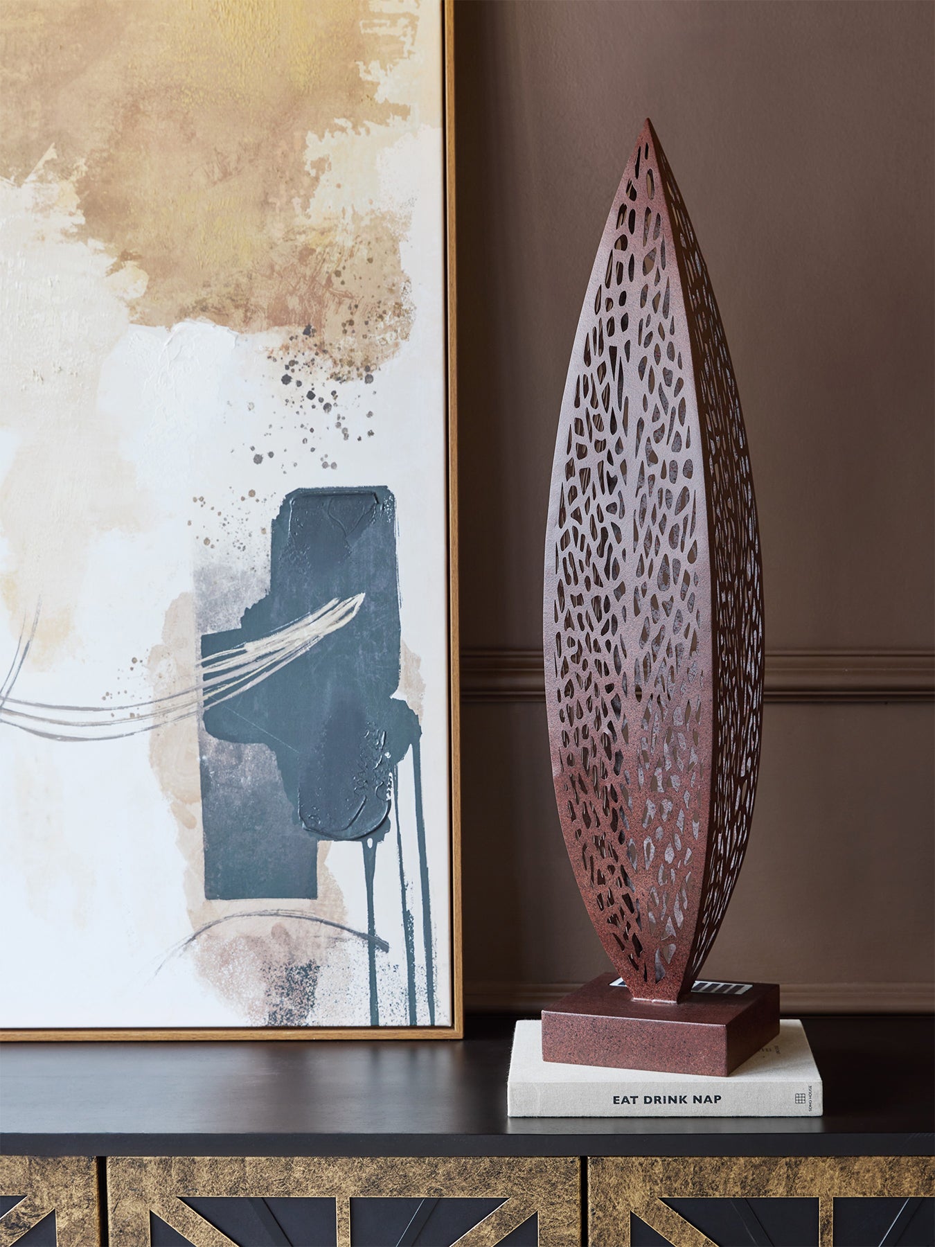 Rustica Leaf Outdoor Sculpture Bronze
